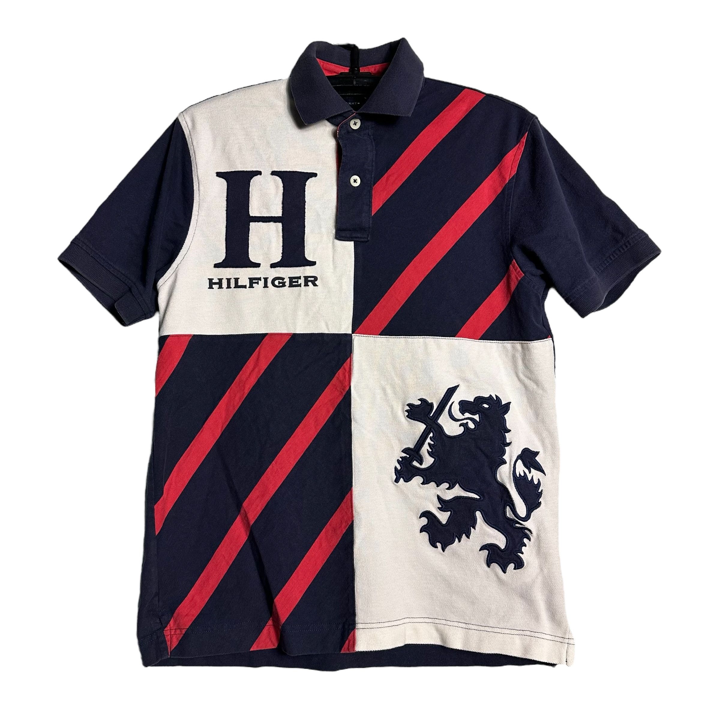Tommy Hilfiger 🔥RARE🔥Vintage Tommy Hilfiger Stripes Spell Out Polo Shirt Size US L / EU 52-54 / 3 - 1 Thumbnail