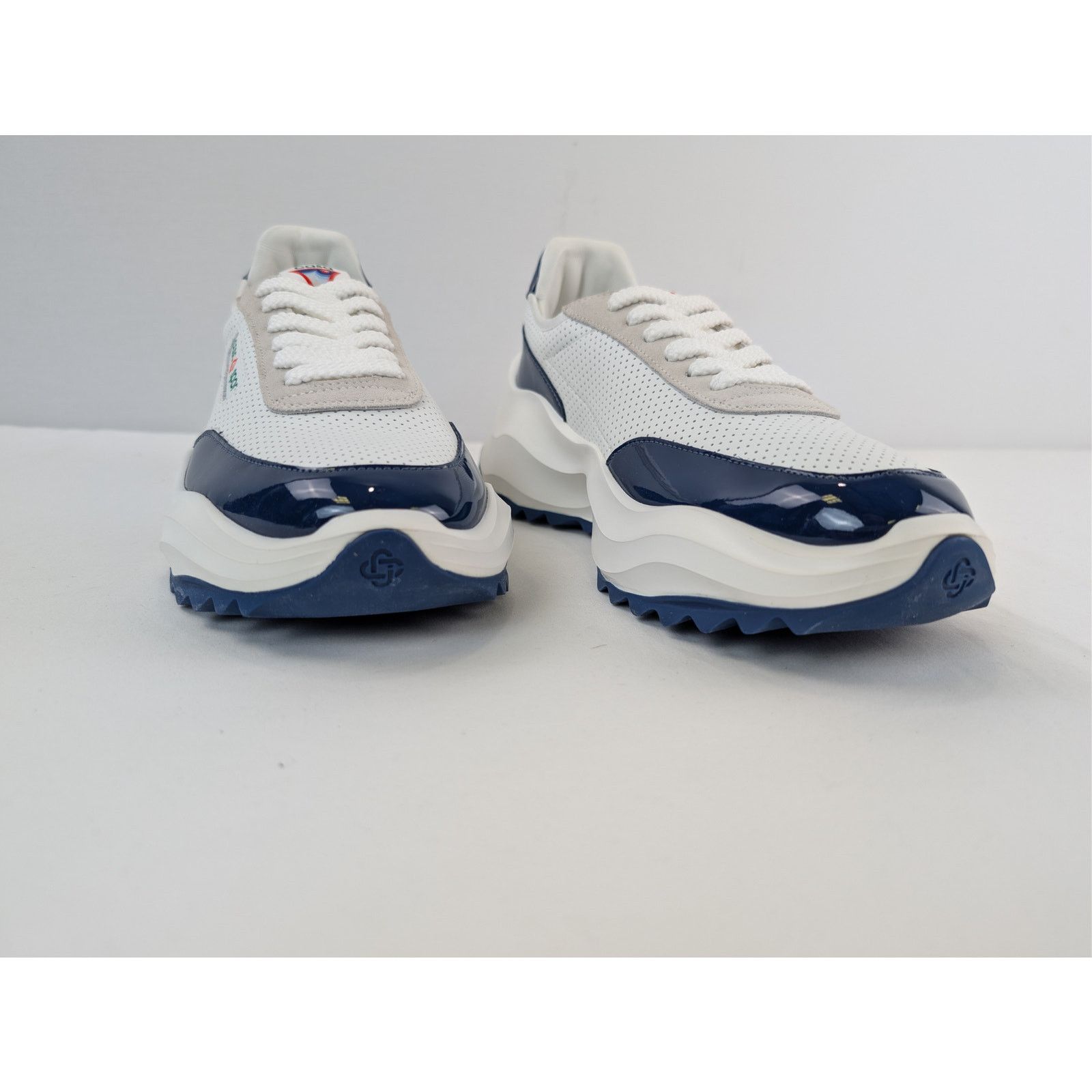Casablanca o1rshd1 Leather Mens Atlantis Sneaker in White / Navy Size US 9.5 / EU 42-43 - 6 Thumbnail