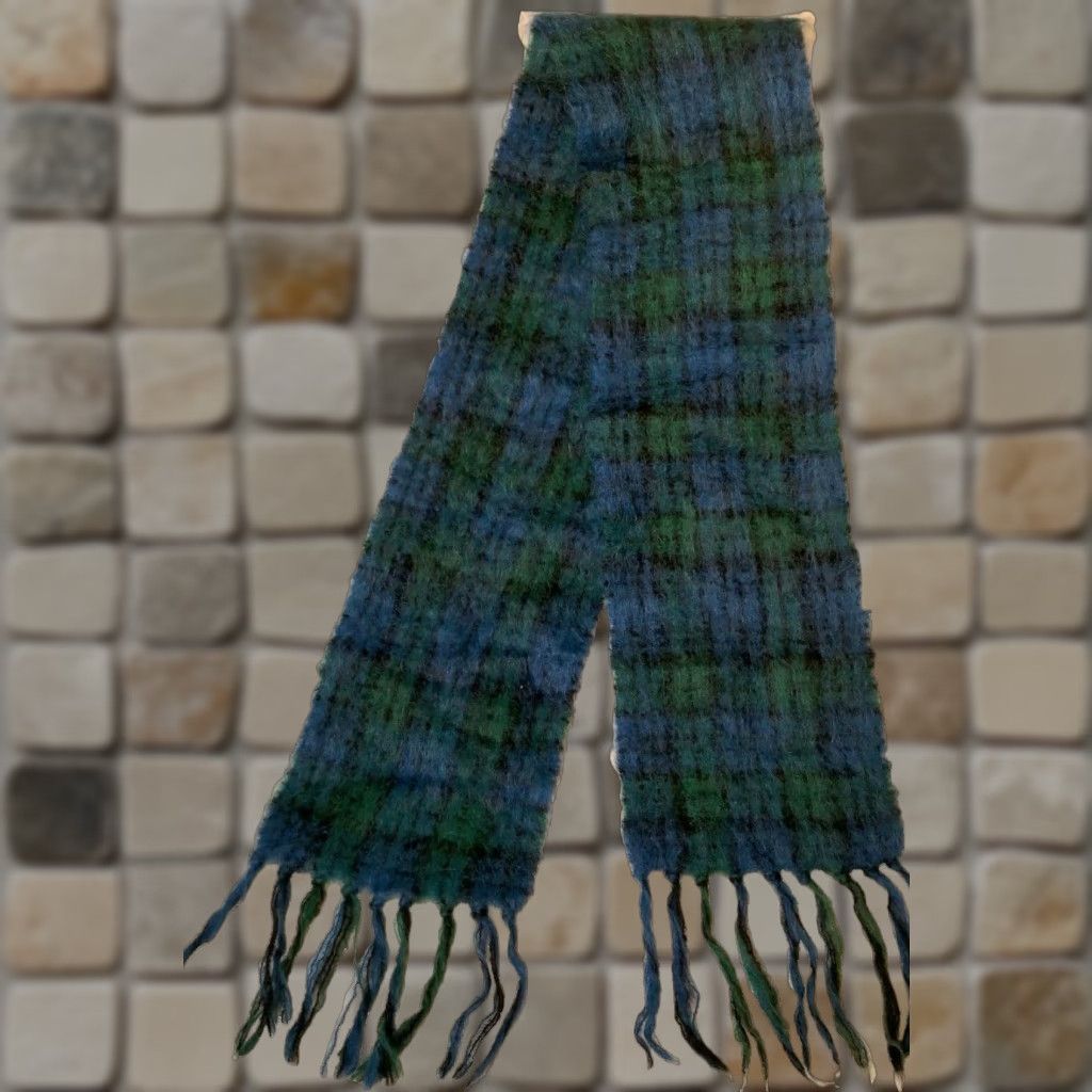 Vintage VINTAGE Creagaran Unisex Woven Plaid Scarf Scotland Mohair Wool Nylon 72in Fringe Tartan Winter Size ONE SIZE - 1 Thumbnail
