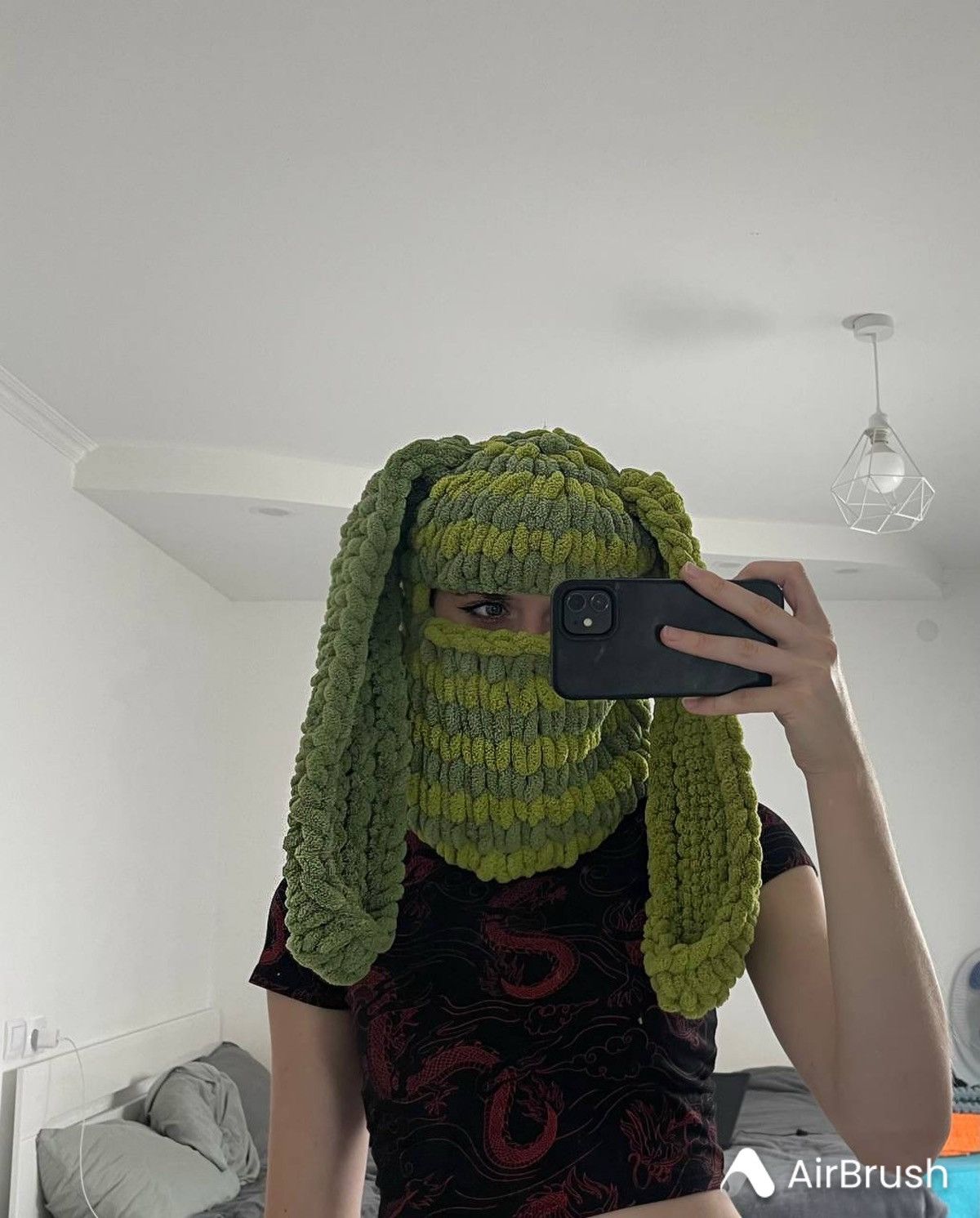 Handmade × Japanese Brand Handmade knitted balaclava/ski mask bunny style Size ONE SIZE - 1 Thumbnail