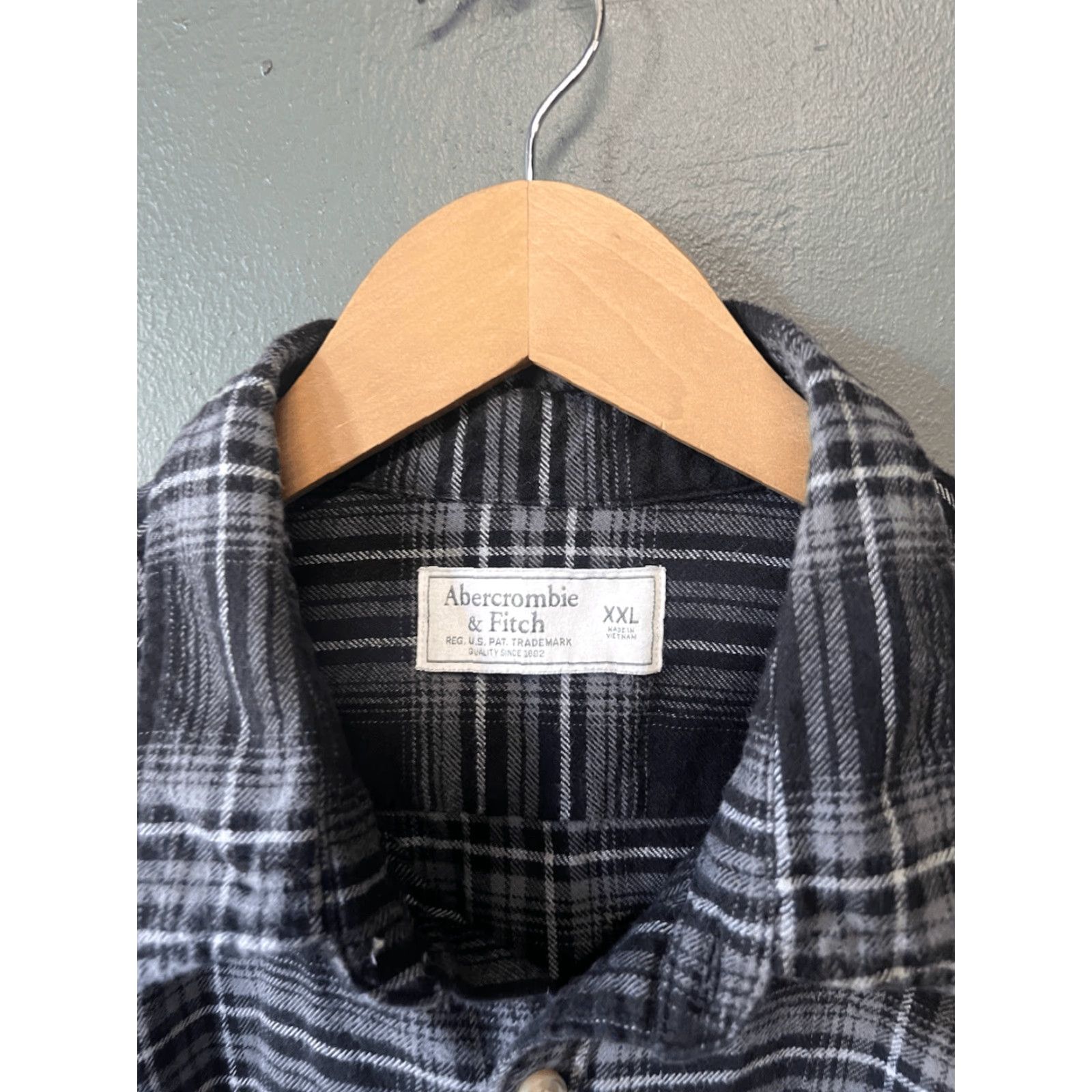Abercrombie & Fitch Abercrombie & Fitch Shirt Mens 2XL Black Plaid Long Sleeve Button-Up Flannel Size XXL / US 16-18 / IT 52-54 - 3 Thumbnail