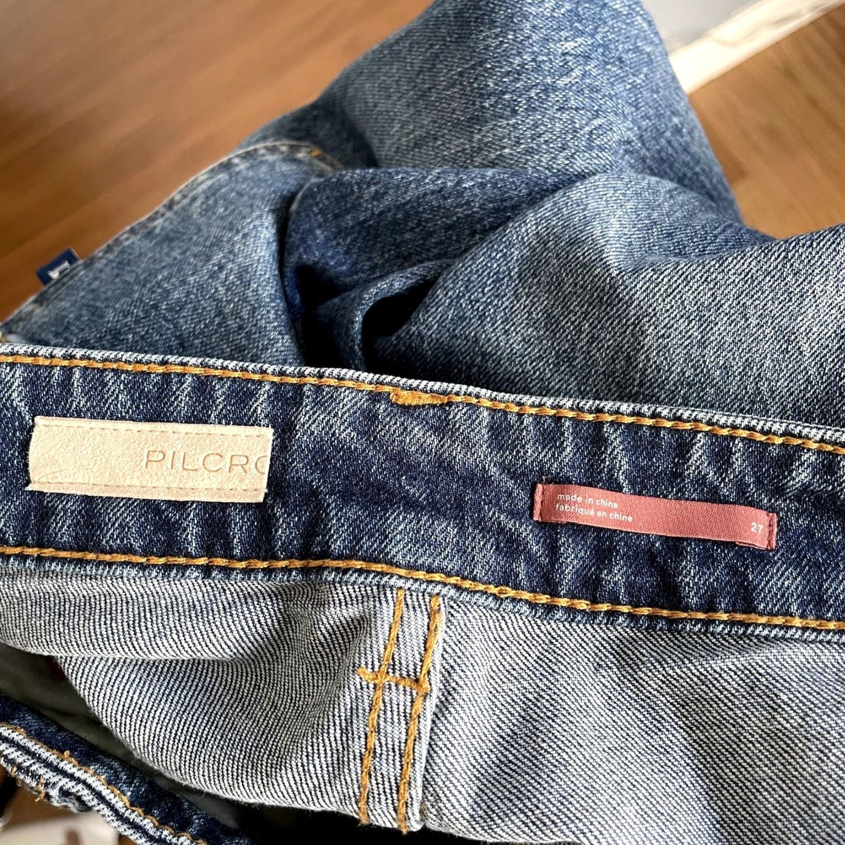Vintage VINTAGE Pilcro The Vintage Straight Leg Jeans Distressed 27 Blue Denim Cotton High Rise Womens Jeans Size 27" / US 4 / IT 40 - 6 Thumbnail