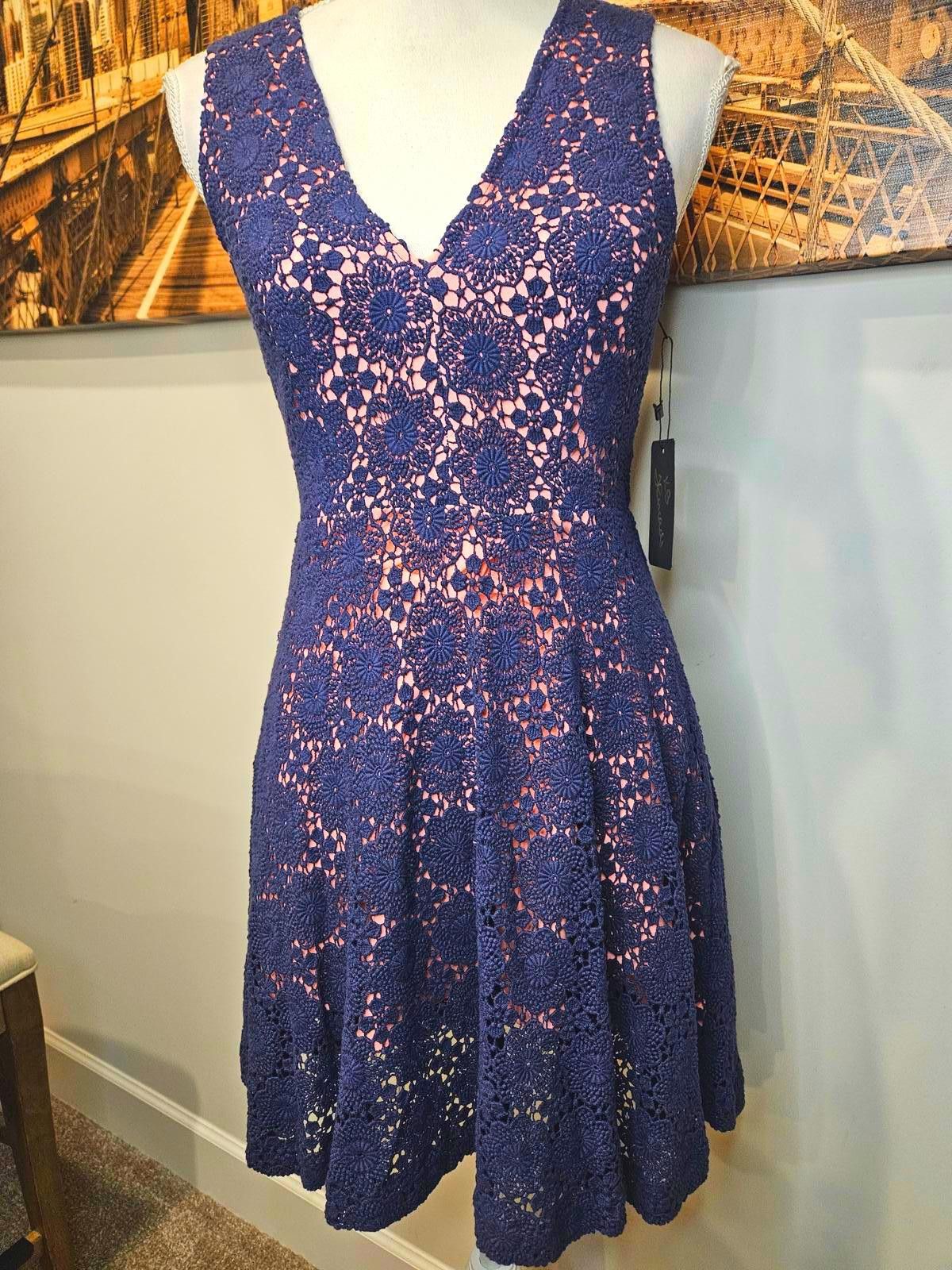 French Connection French Connection Crochet V-Neck Summer Dress #548 Size S / US 4 / IT 40 - 1 Thumbnail