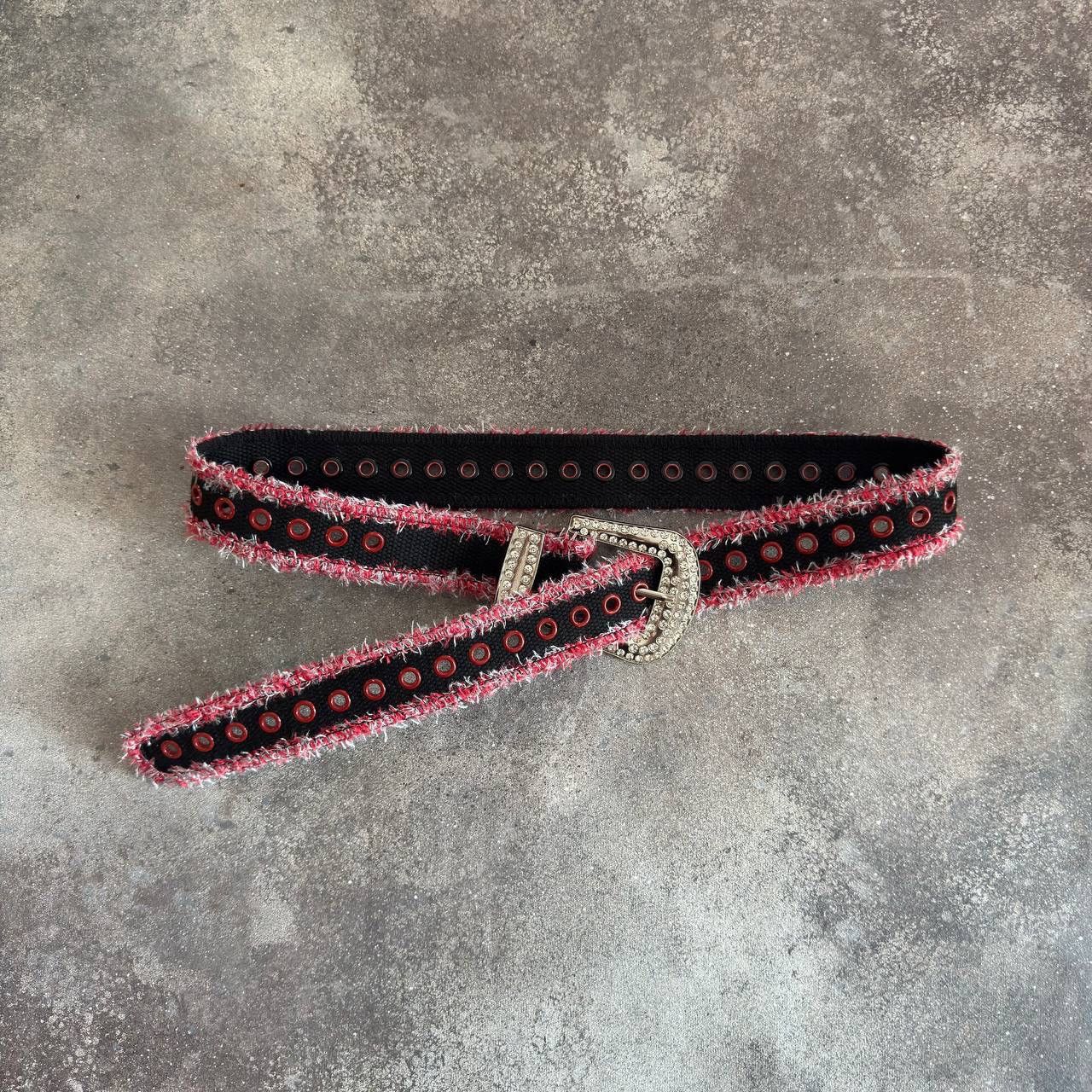 20471120 Y2K Punk Rave BB Simon Style Distressed Belt Size ONE SIZE - 3 Thumbnail