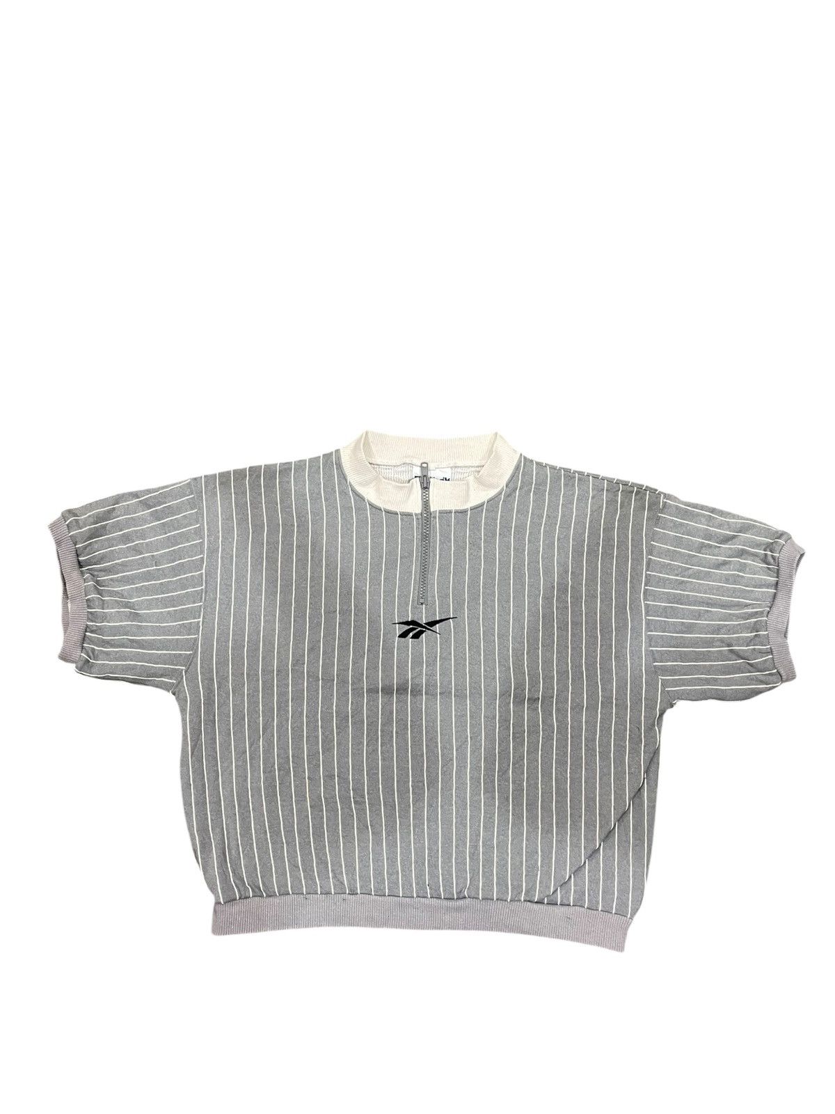 Bodega × Reebok Vintage Reebok Striped Quater Zipper Crop Top Size M / US 6-8 / IT 42-44 - 1 Thumbnail