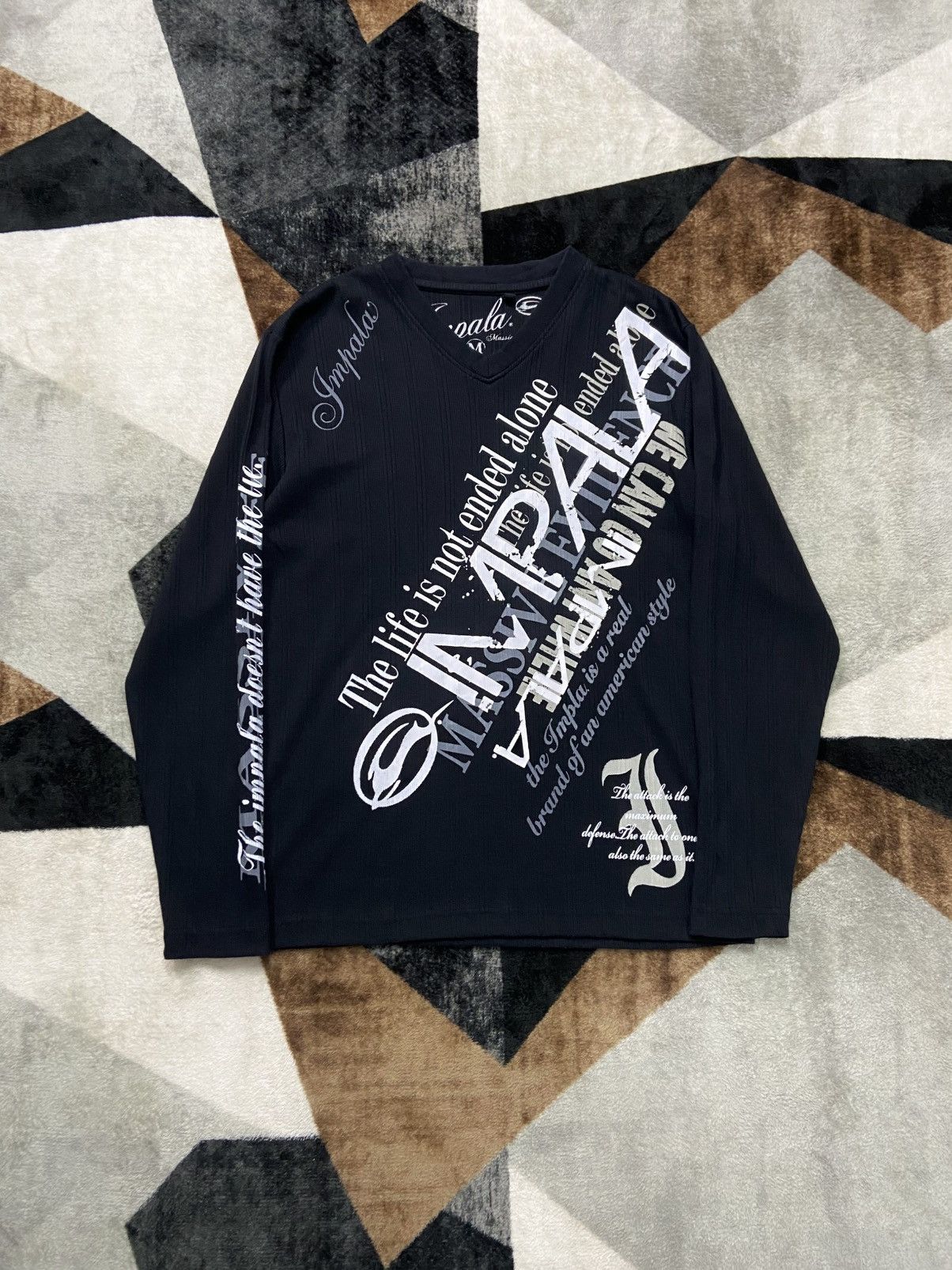 Hysteric Glamour 2000s Impala Poem Goth Graphic Embroidery Thermal Longsleeve Size US M / EU 48-50 / 2 - 3 Thumbnail