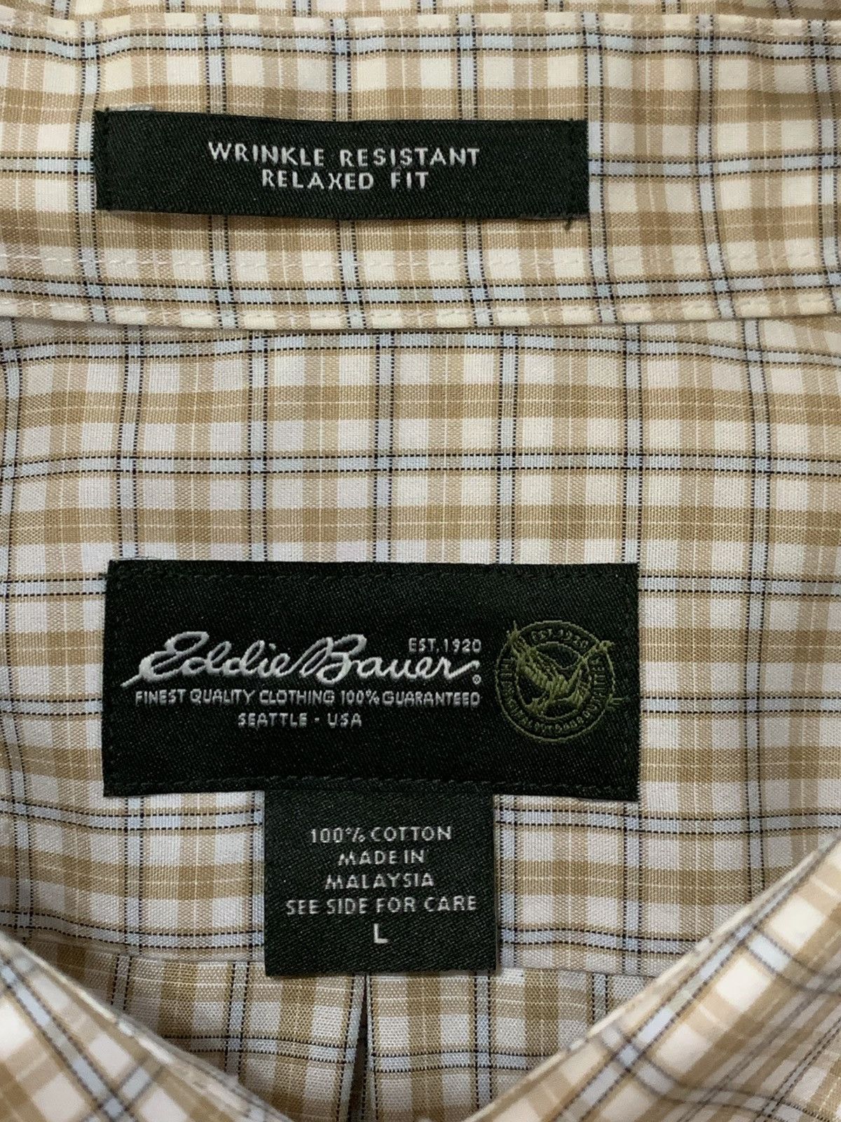Eddie Bauer SzL-Eddie Bauer Relaxed Fit Short Sleeve Button Up Plaid Size US L / EU 52-54 / 3 - 10 Thumbnail