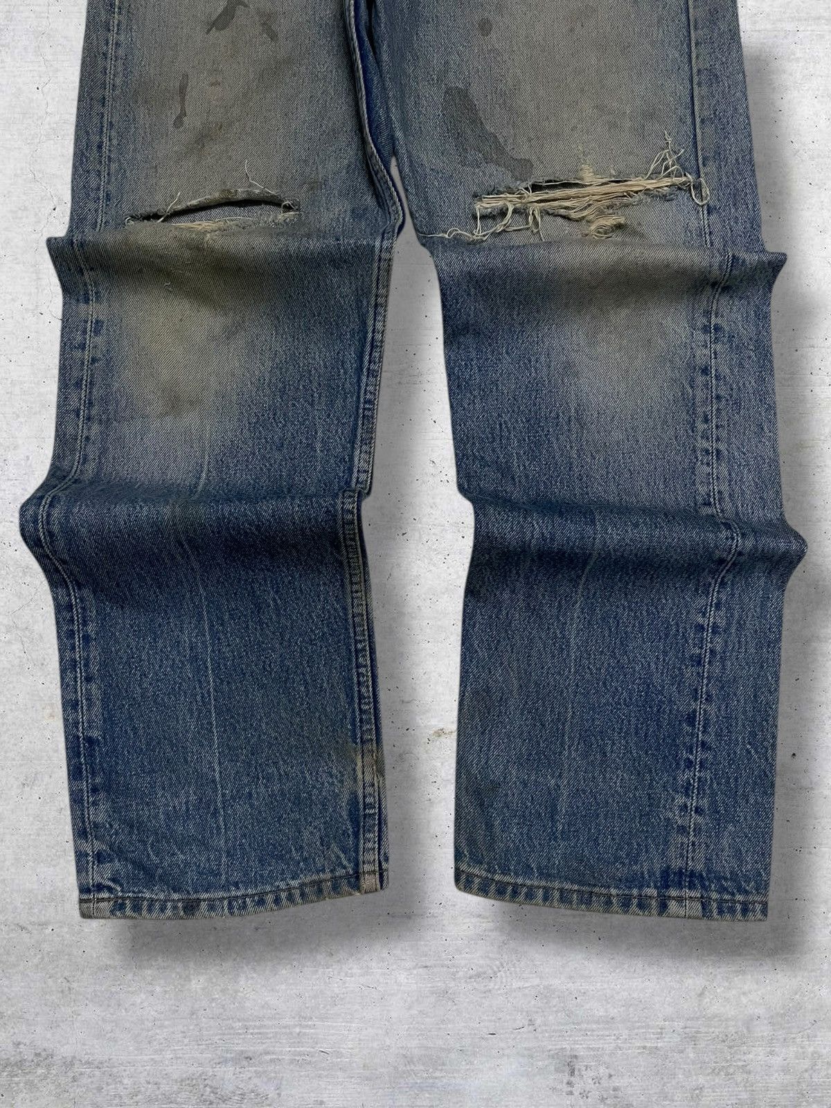 Levi's Vintage Clothing VINTAGE 501 LEVIS OG 90S DESIGNER RIPPED MUDWASH DIRT DENIM Size US 32 / EU 48 - 3 Thumbnail