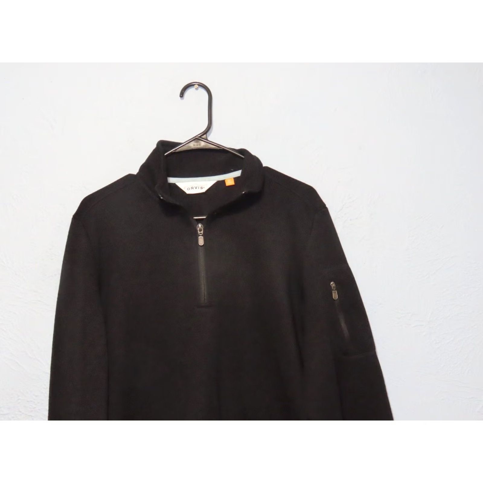 Orvis Orvis Men XL 1/4 Zip Fleece Pullover Sweater Black Sweatshirt Mock Neck Pockets Size US XL / EU 56 / 4 - 3 Thumbnail