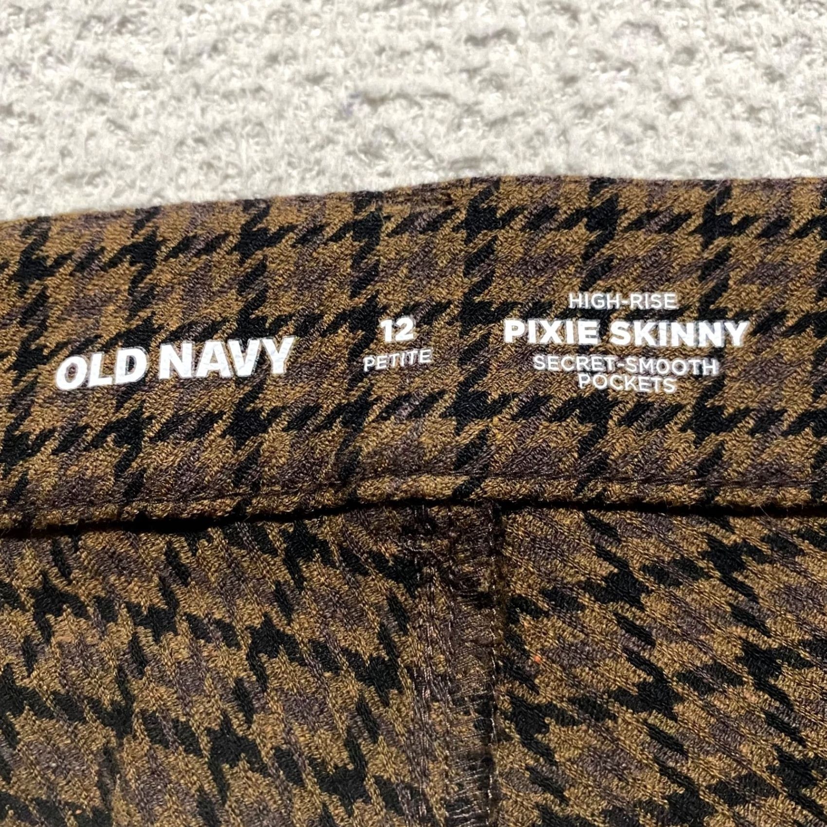 Old Navy Old Navy Pixie Skinny Stretch Plaid Pants - Brown, 12P, Petite, High Rise, Ankle, Wool? Wait no Size 34" / US 12 / IT 48 - 3 Thumbnail