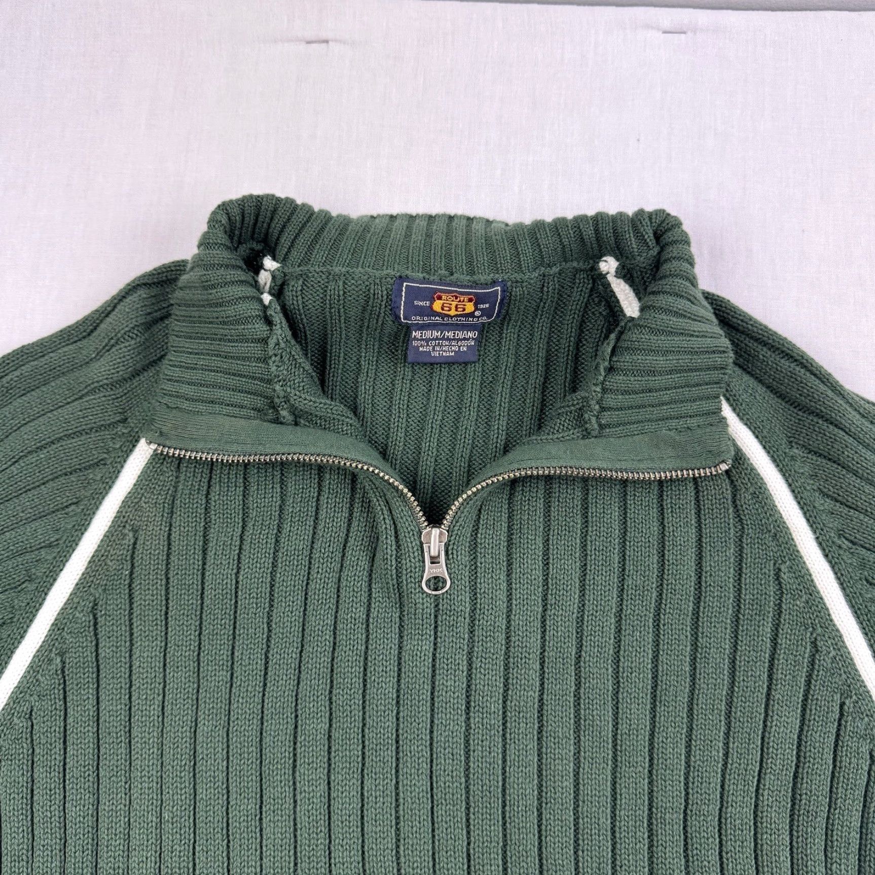 Route 66 VINTAGE Route 66 Jacket Adult Medium Green Pullover Quarter Zip Collar Y2K 2000s Size US M / EU 48-50 / 2 - 3 Thumbnail