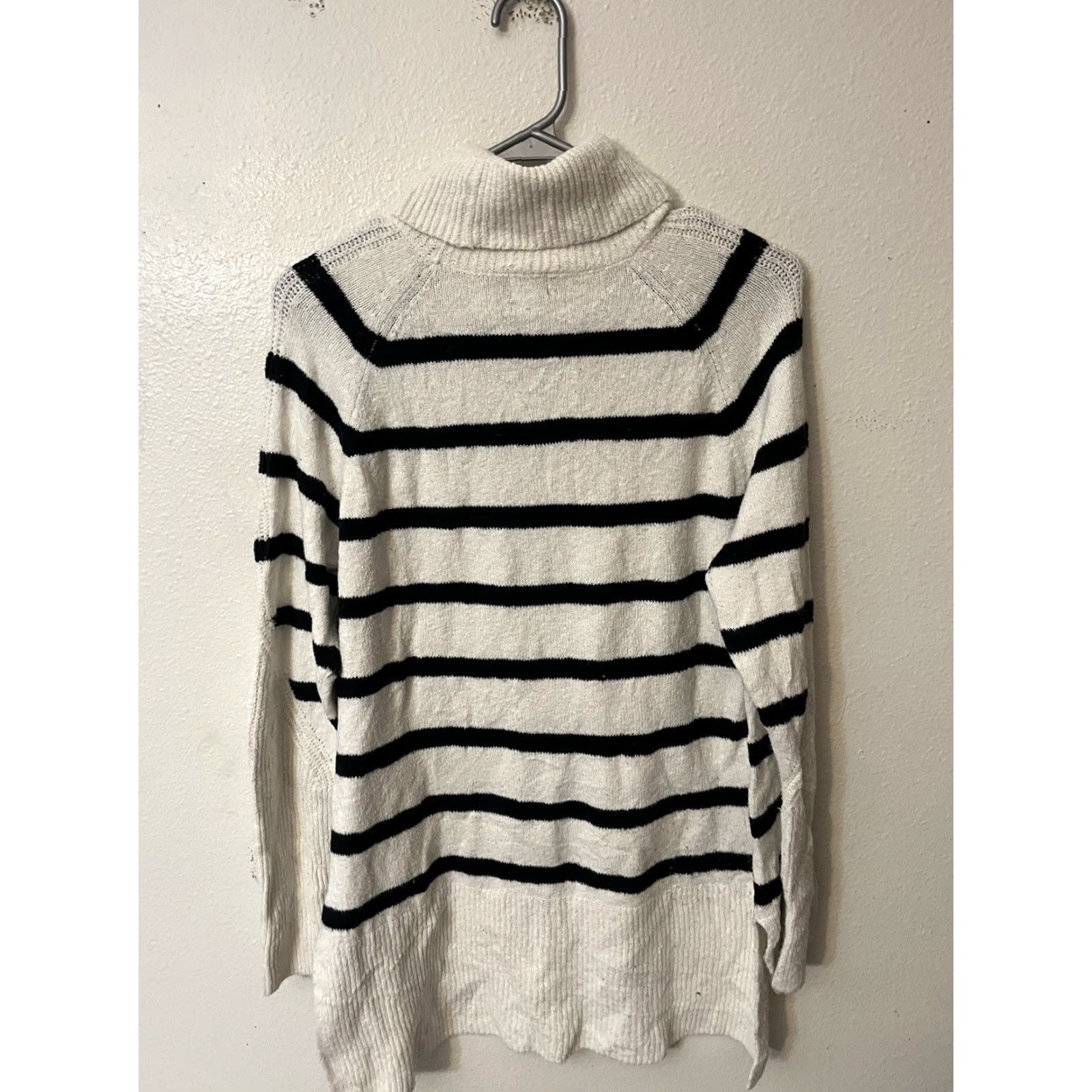 Vintage A New Day Women's Sweater Mock Turtleneck TunicSweater-A White Striped Size Medium Size M / US 6-8 / IT 42-44 - 2 Thumbnail