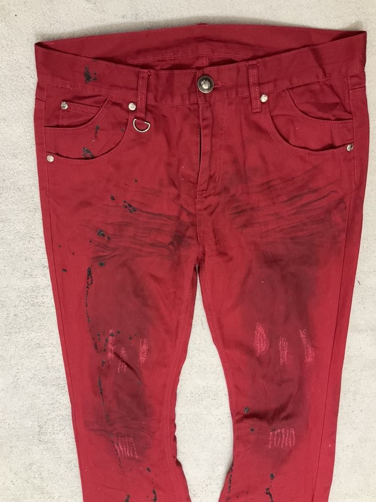 If Six Was Nine × Japanese Brand × Tornado Mart 🔥Flared🔥 90s Paint Splattered Distressed Jeans Size US 34 / EU 50 - 4 Thumbnail