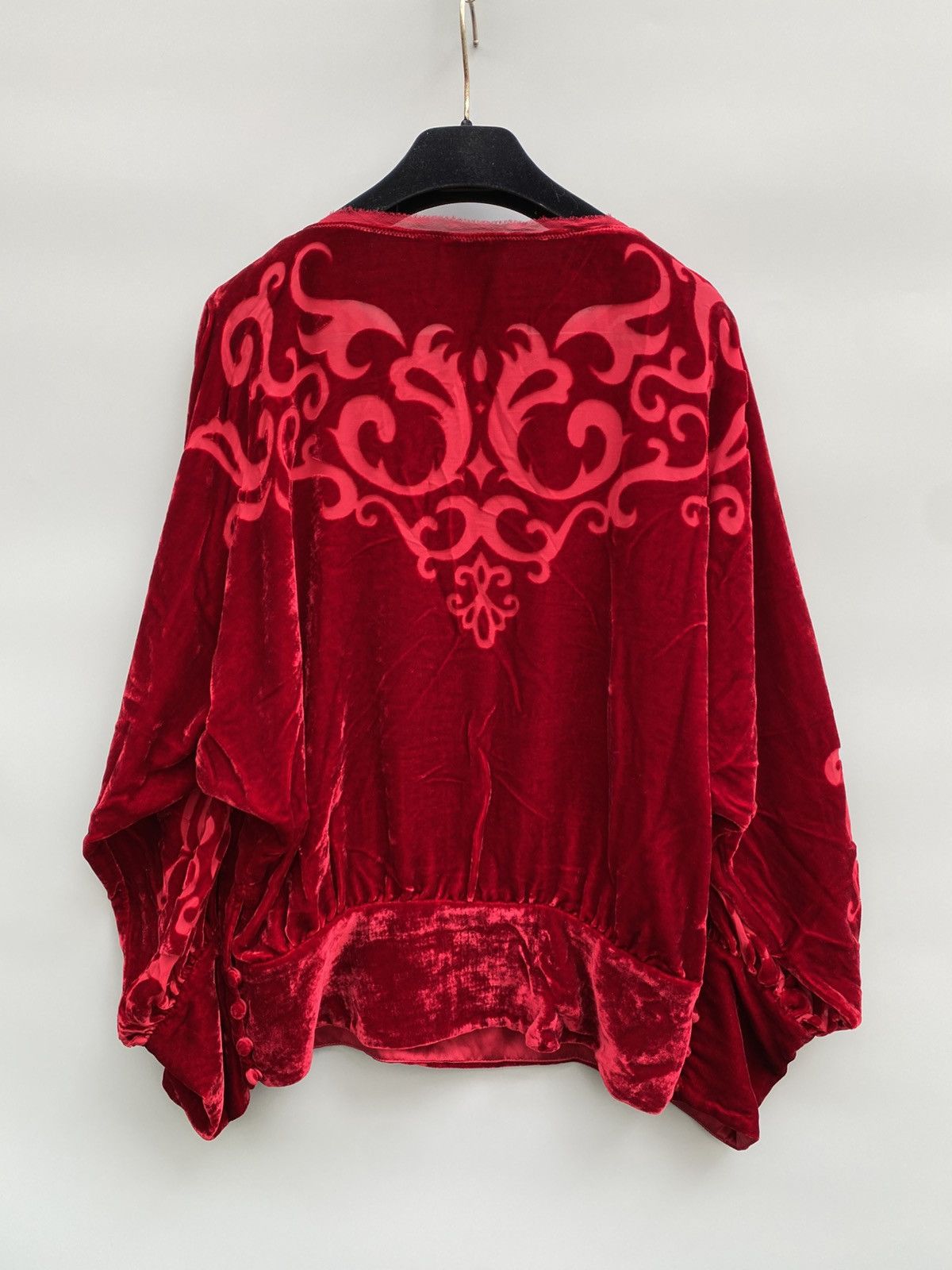 Vivienne Tam 90s Vivienne Tam- Flames Batwing Velvet Blouse Size M / US 6-8 / IT 42-44 - 13 Thumbnail