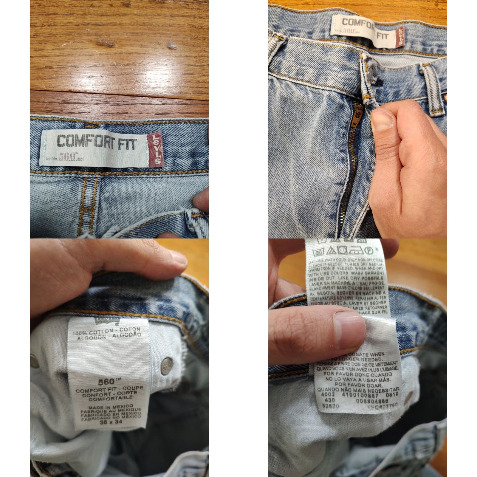 Levi's VINTAGE Levi's 560 Jeans Mens 34x33 Loose Fit Taper Leg Light Blue Denim 5-Pocket Grooved Belt Loops Streetwear Retro 90s Motorcycle Western Rock N/A Size US 34 / EU 50 - 8 Thumbnail