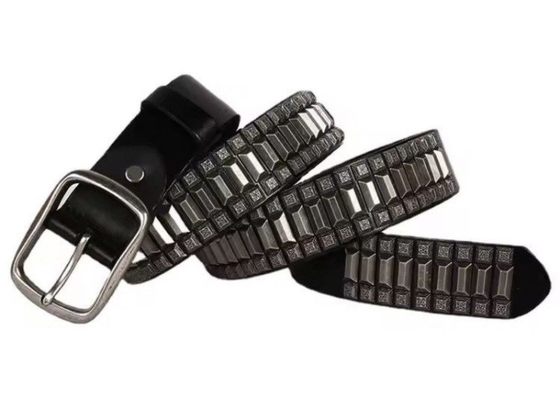 Leather Cowboy Motorcycle Jeans Heavy Metal Rivet Belts Size ONE SIZE - 2 Thumbnail