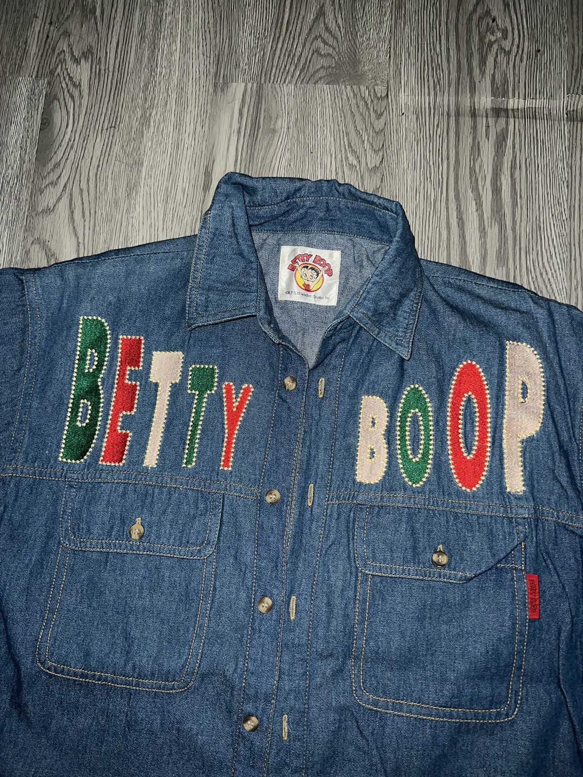Cartoon Network Betty Boop casino denim shirt 🤠 🎰 Size US XXL / EU 58 / 5 - 9 Thumbnail