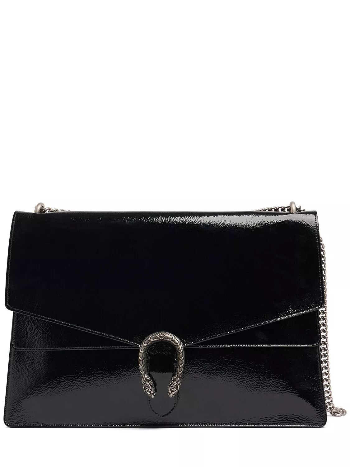 GUCCI Dionysus Large Black Patent Leather Shoulder Bag New