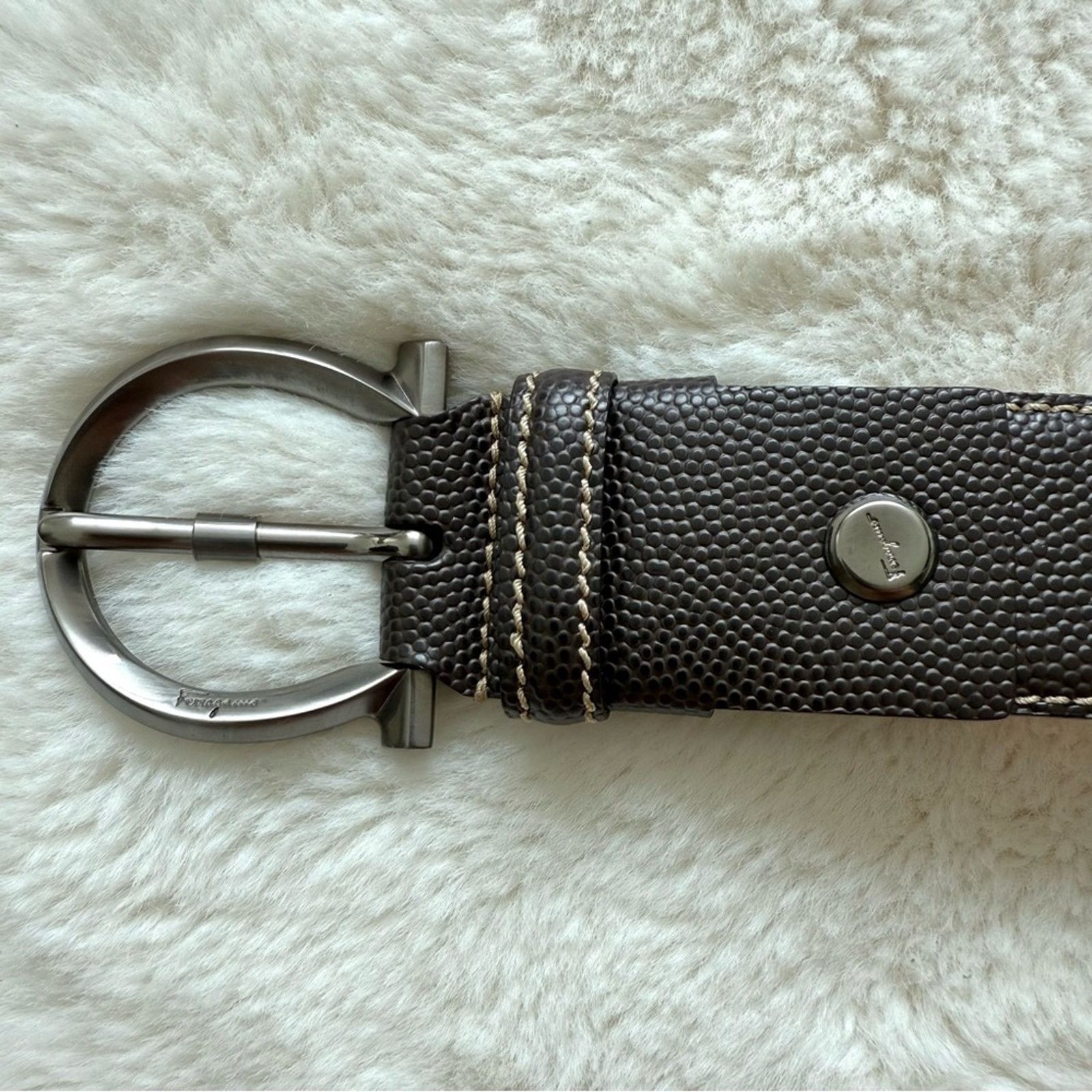 Salvatore Ferragamo Salvatore Ferragamo stingray leather belt size40 Retail 950 Size 40 - 7 Thumbnail