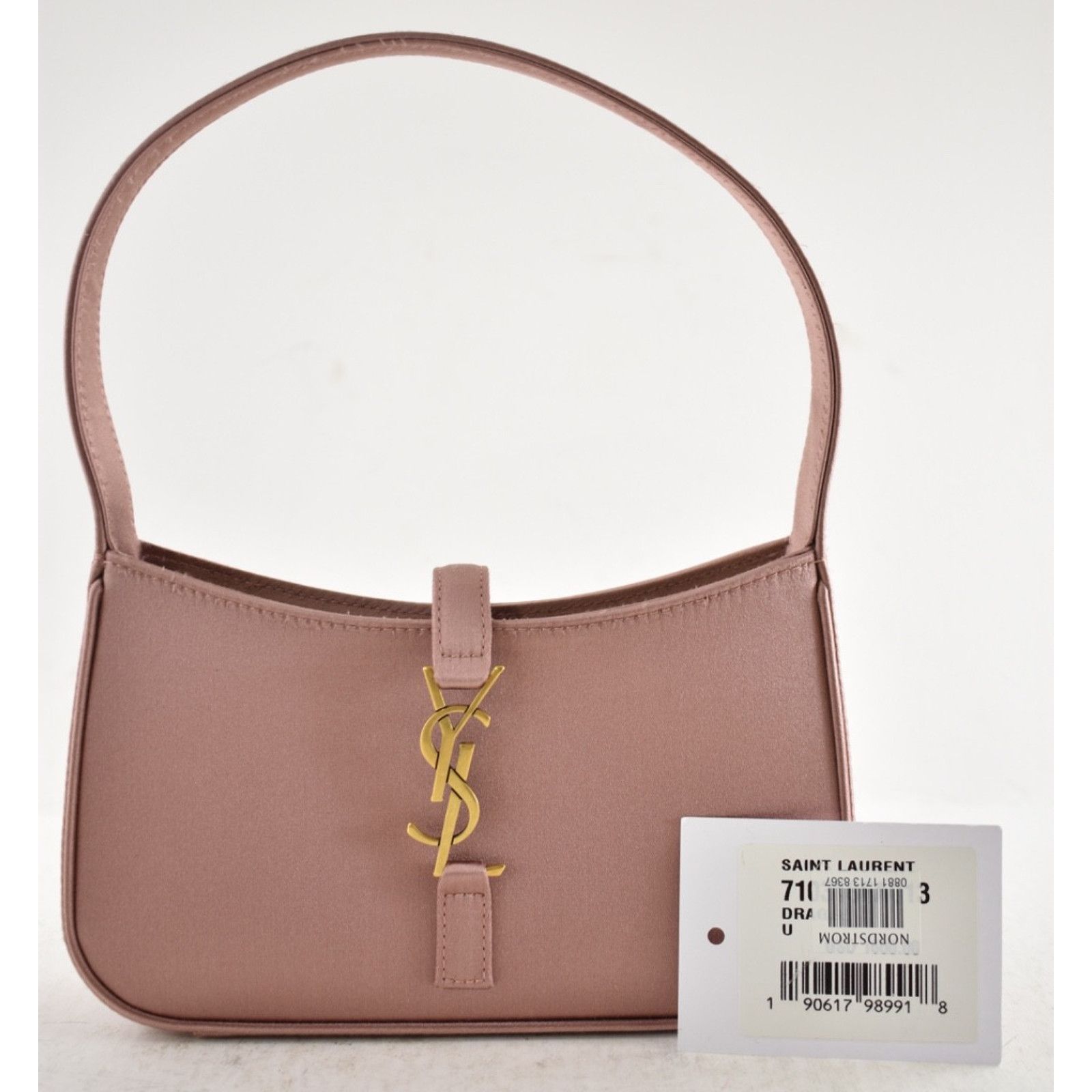 Yves Saint Laurent Saint Laurent Mini Le 5 A 7 Hobo Dragee Pink Satin Gold YSL Size ONE SIZE - 4 Thumbnail