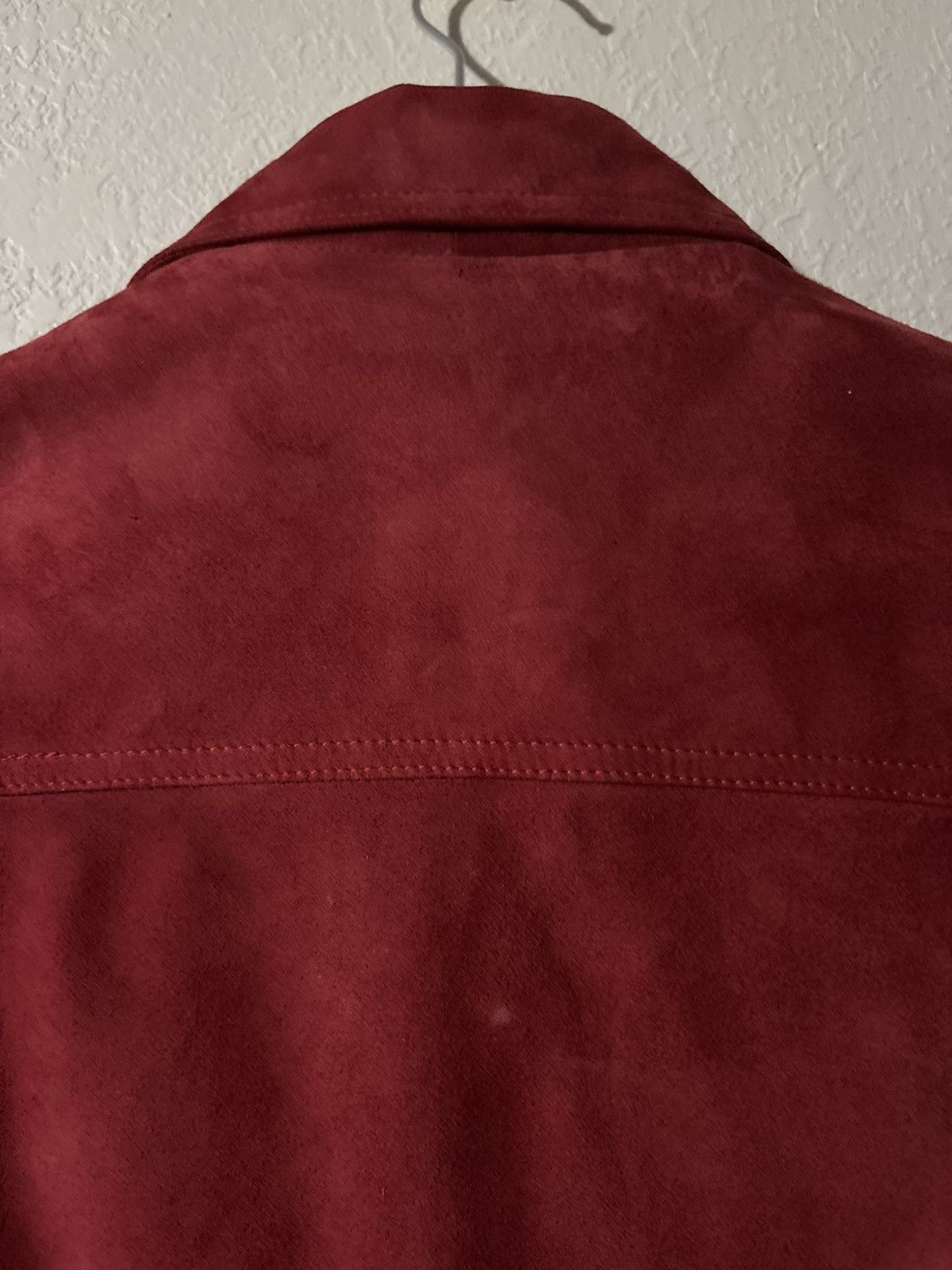 Jarod John Leonard JJL Goat Suede Red Trucker Jacket Size US M / EU 48-50 / 2 - 6 Thumbnail