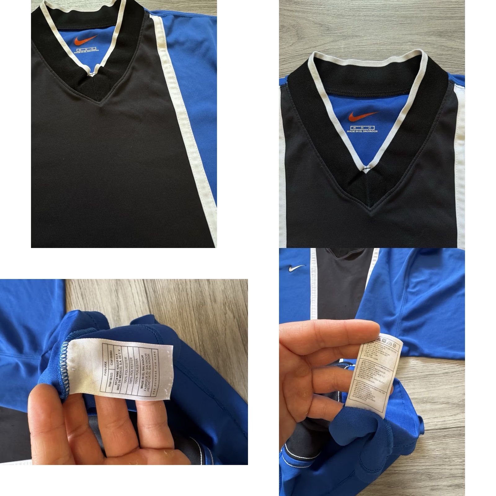 Nike VINTAGE Nike Jersey Shirt Men M 90s Blue Black Nike Template V-Neck Jersey Shirt Mens 90s Vintage Sports Football Soccer Basketball Size US M / EU 48-50 / 2 - 8 Thumbnail