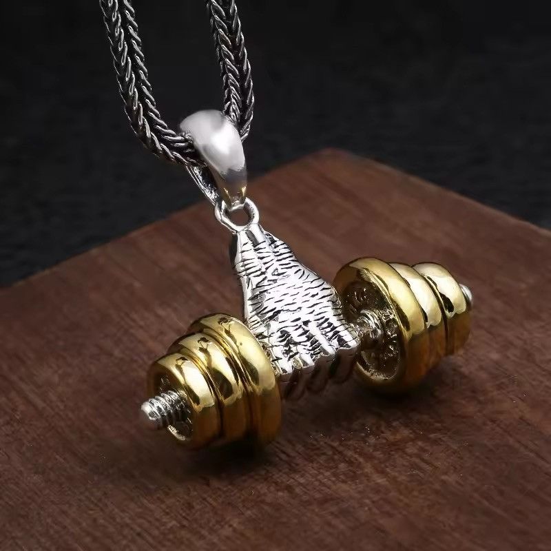 Jewelry Hand-Held Dumbbell Pendant Necklace Size ONE SIZE - 1 Thumbnail