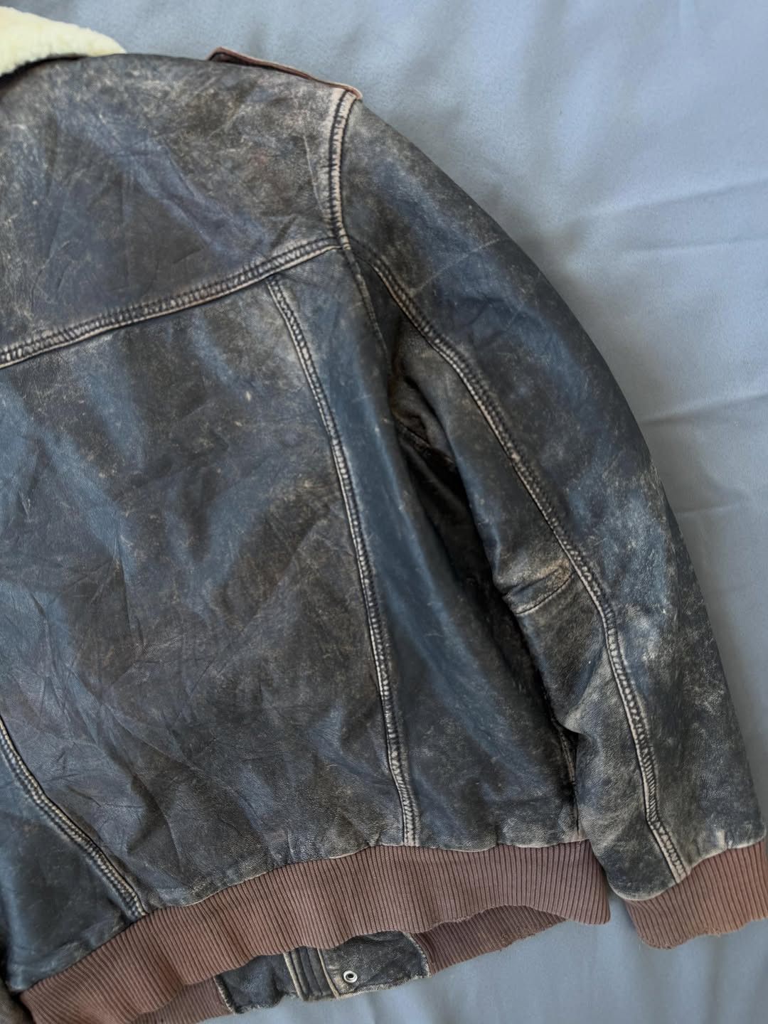 Danier Vintage Danier Aviator Bomber Leather Jacket Brown (M) Size US L / EU 52-54 / 3 - 16 Thumbnail