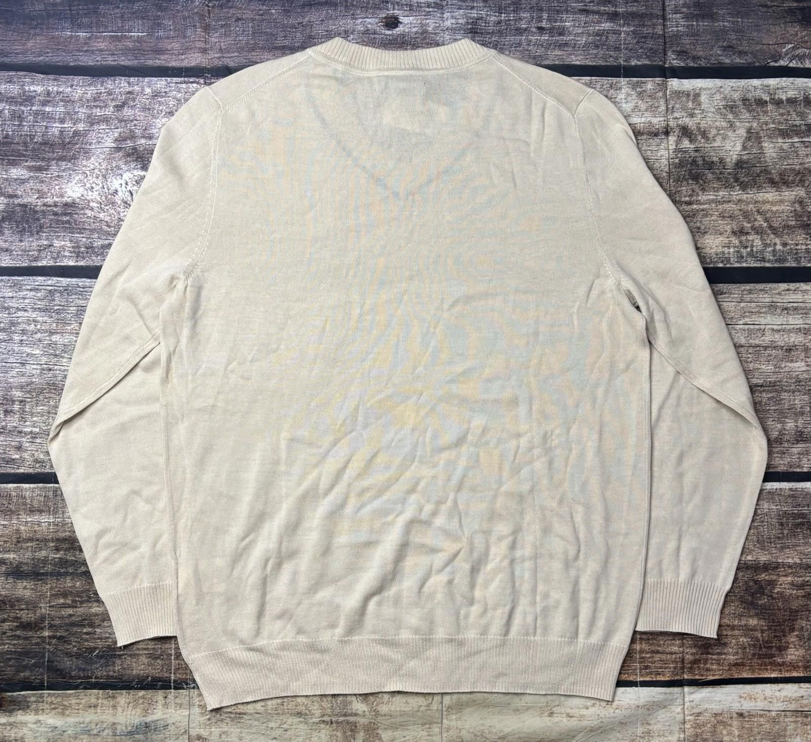 Alfani Alfani Sweater Mens Large Merino Wool Blend Beige V-Neck NEW Size US L / EU 52-54 / 3 - 3 Thumbnail