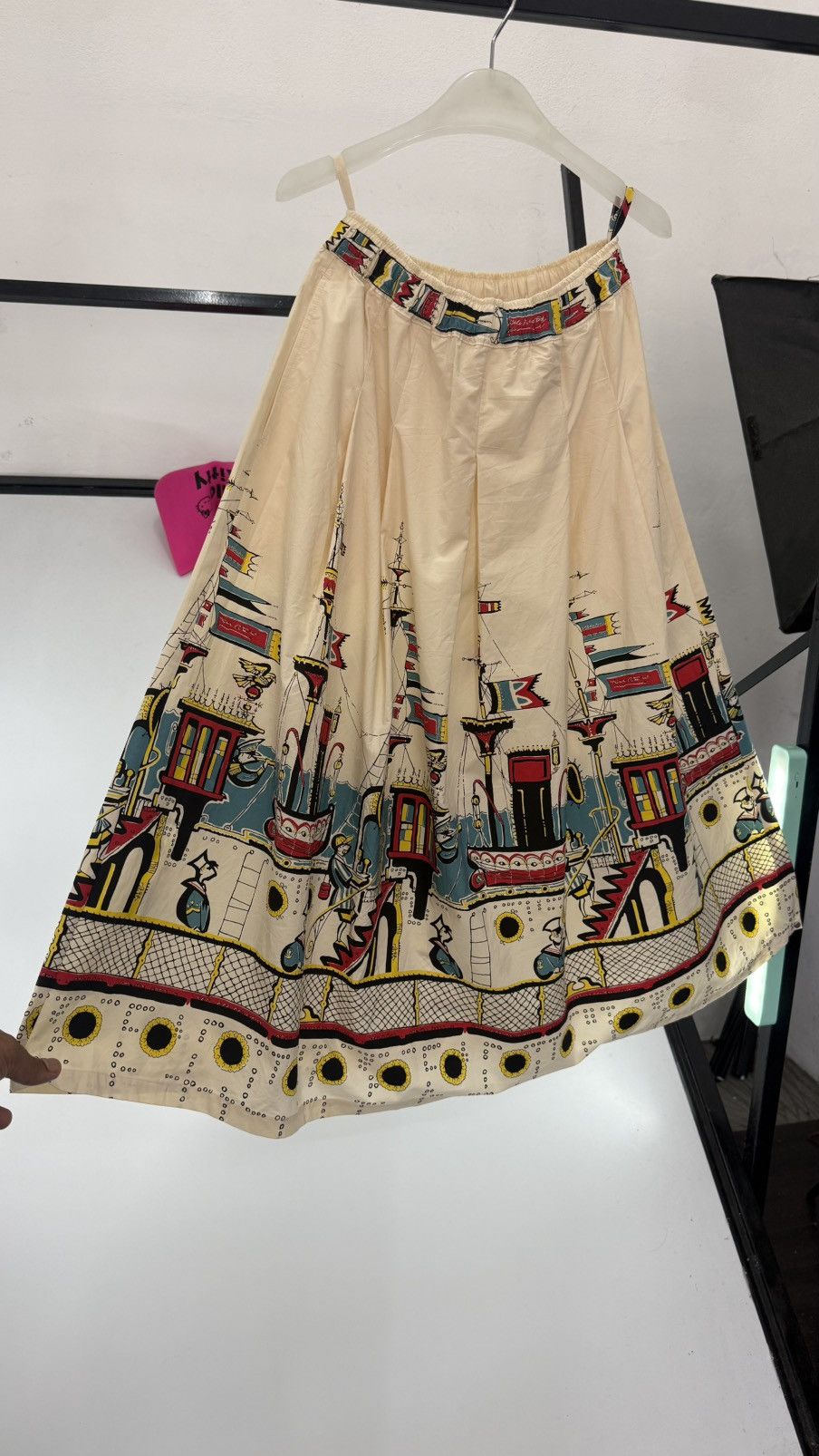 Toyo Enterprises 🔥 Sea Cruise Novelty 50's Border Print Travel Fantasy Skirt Size 29" - 7 Thumbnail