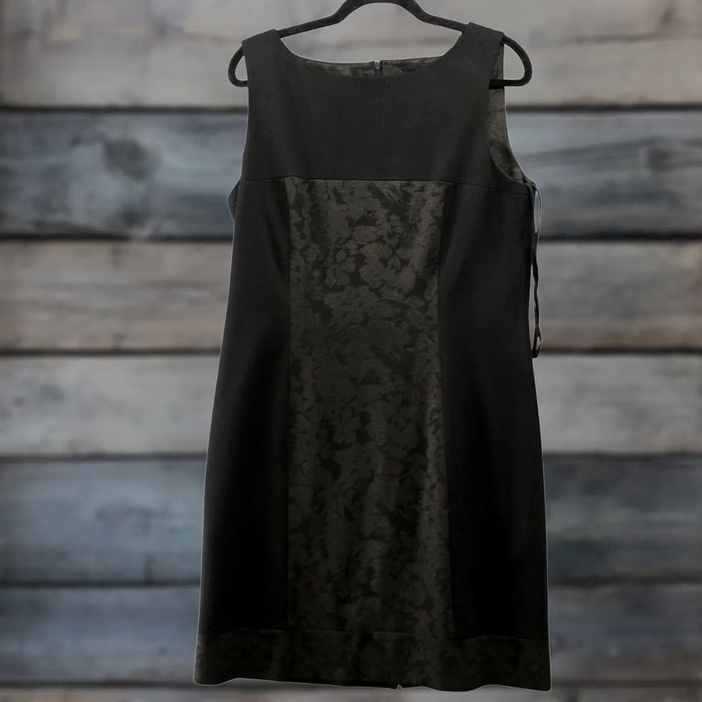 Vintage Tahari Arthur S Levine Dress Size 12 Sheath Black Brown Sleeveless Career Ponte Womens Size XL / US 12-14 / IT 48-50 - 1 Thumbnail