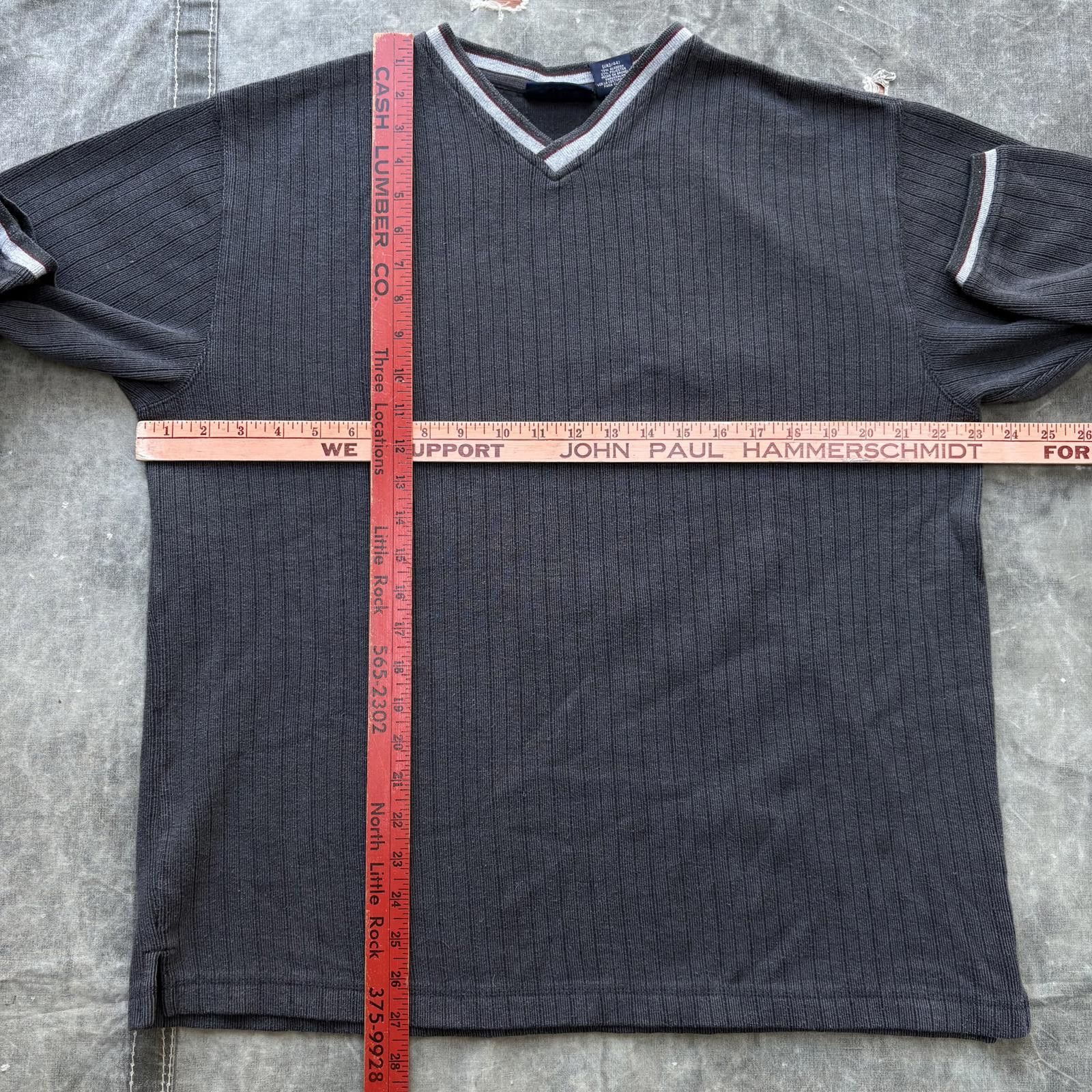 Faded Glory Vintage Y2K Faded Glory Ribbed Knit V-Neck Grunge Sweater Size US L / EU 52-54 / 3 - 3 Thumbnail