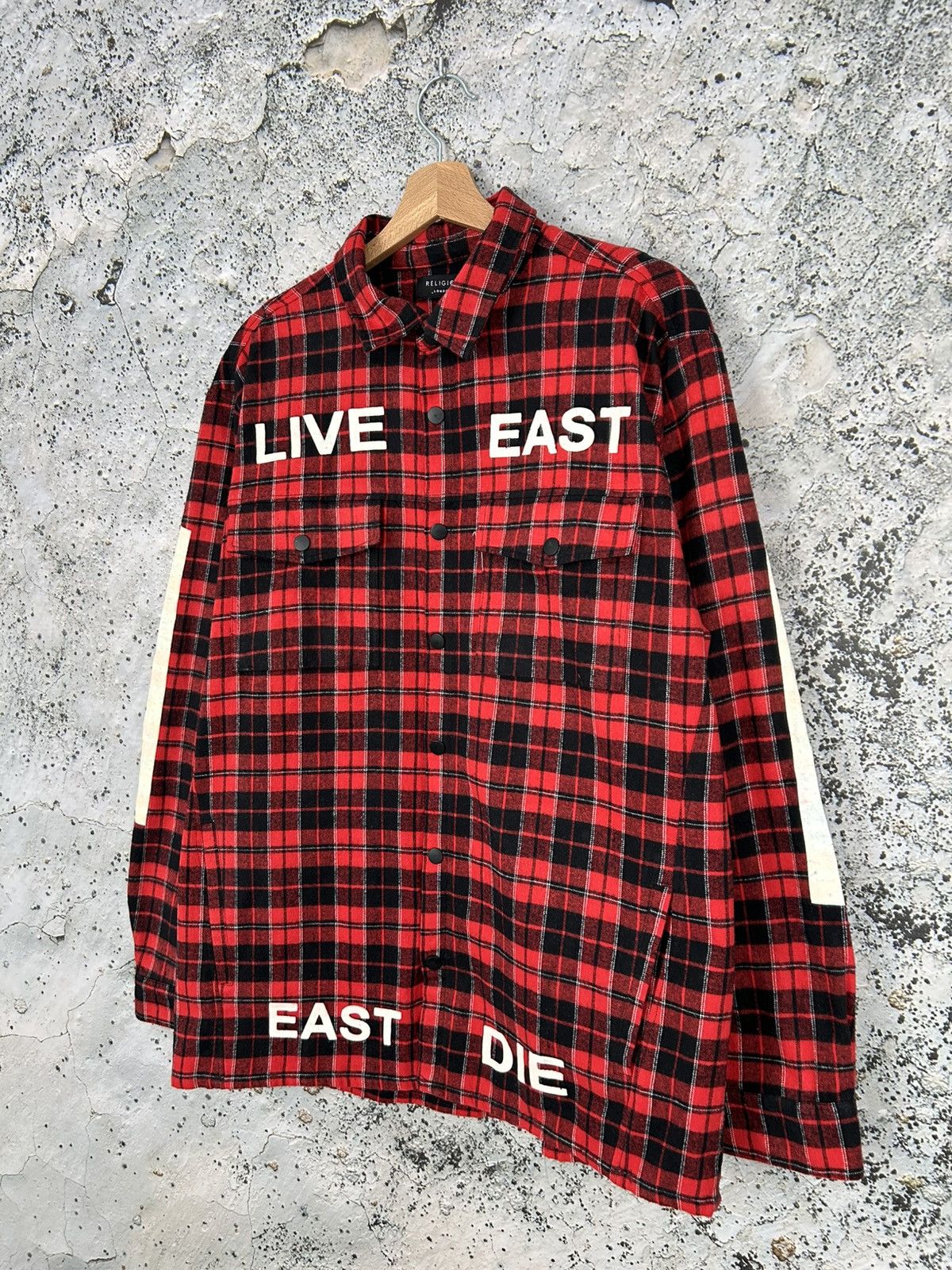 Vintage Vintage Religion Tartan Flannel Shirt Avant Garde Punk Skate Size US XL / EU 56 / 4 - 3 Thumbnail