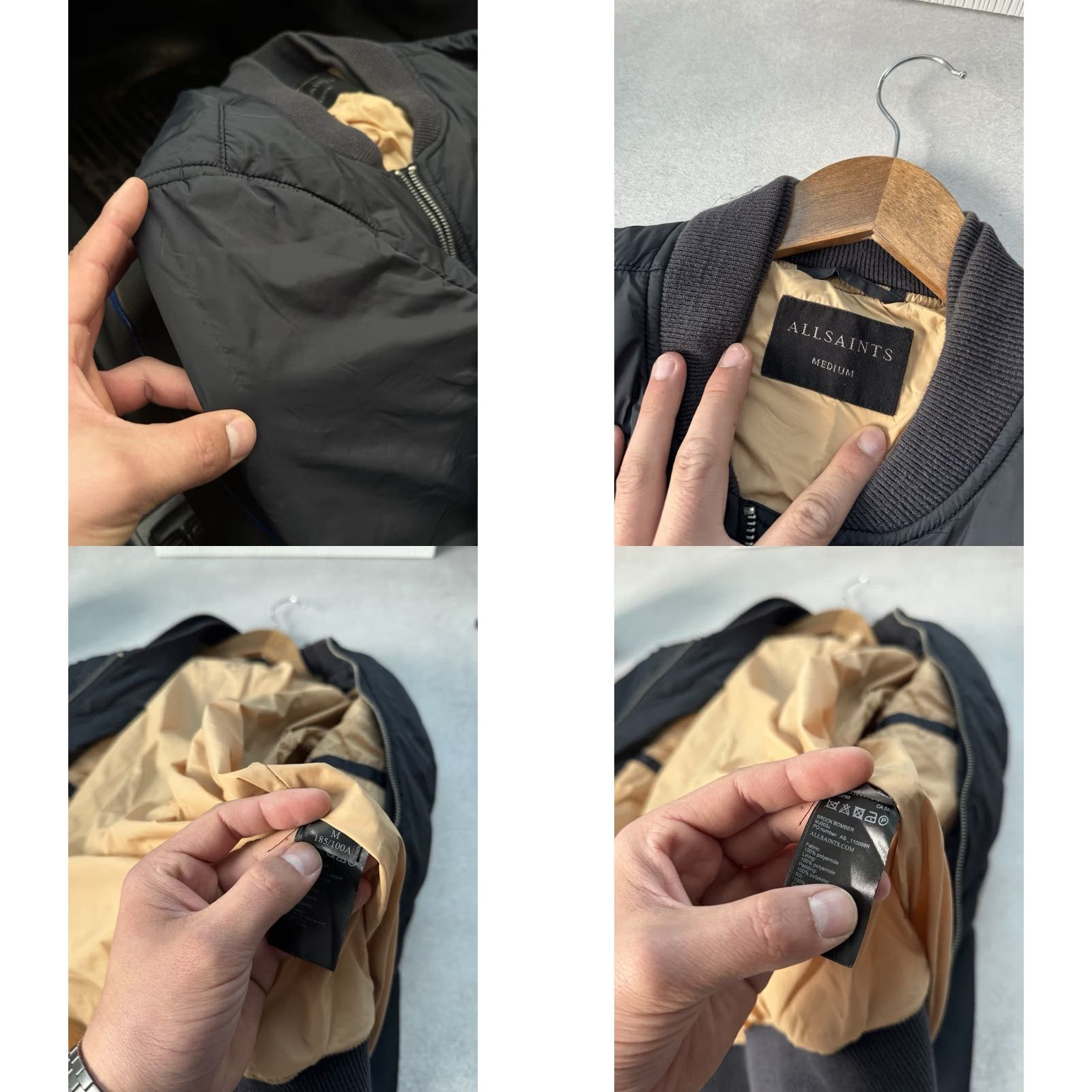 Allsaints VINTAGE AllSaints Bomber Jacket Navy Blue Nylon Reversible Men M Size Dark Blue 90s Army Streetwear USA Massimo Osti Archive Pockets Size US M / EU 48-50 / 2 - 7 Thumbnail