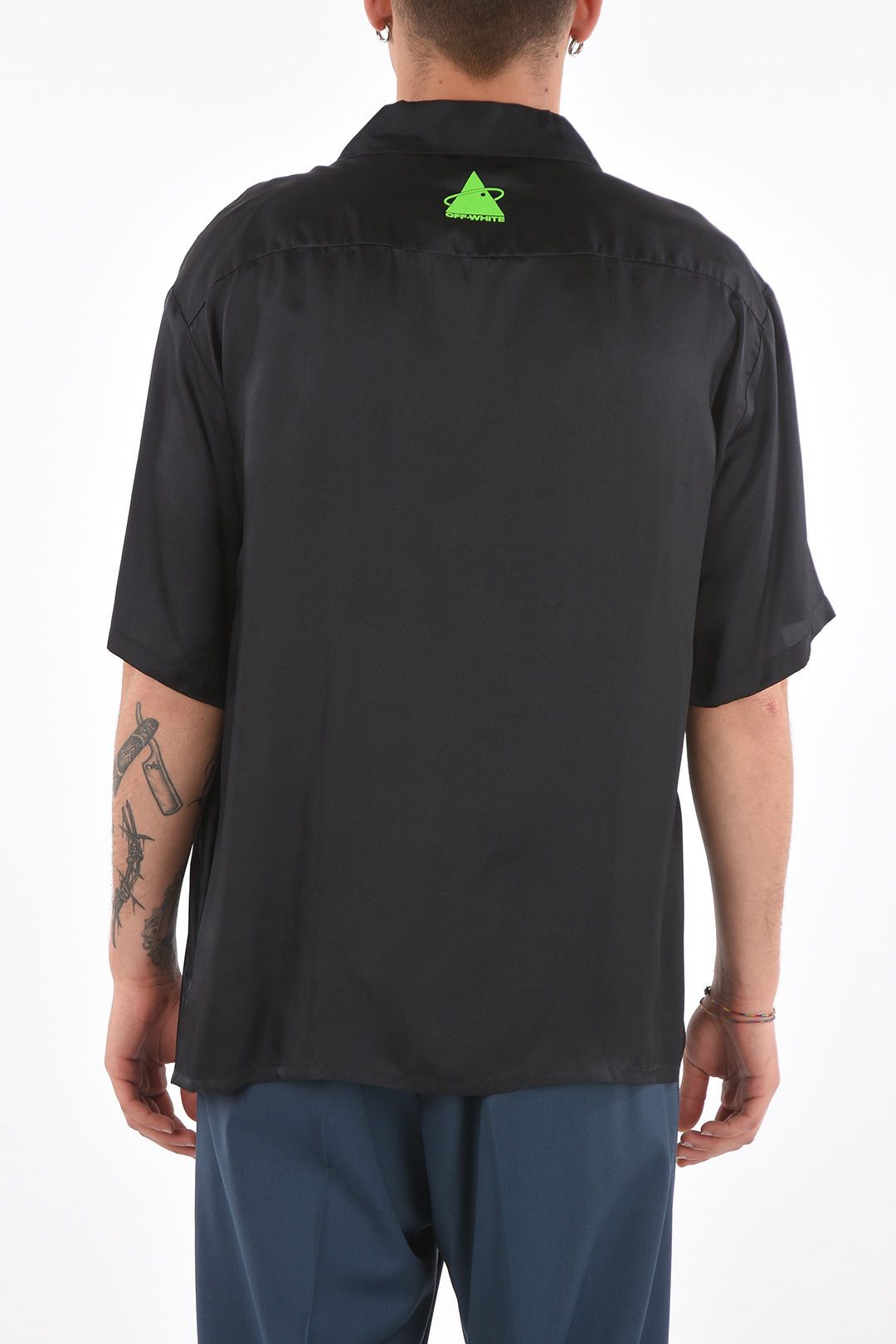 Off-White o1tko10825 Printed Satin Shirt in Multicolor Size US M / EU 48-50 / 2 - 5 Thumbnail