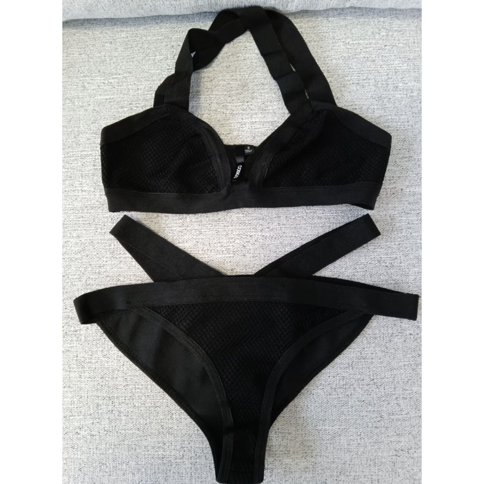 Vintage Codigo 2 Piece Strappy Cheeky Black Bikini Swimsuit Size S Size ONE SIZE - 3 Thumbnail