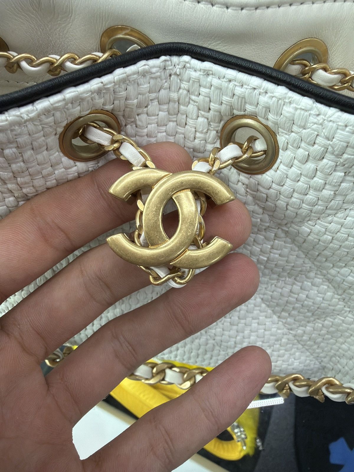 Chanel Chanel 25 Mini Raffia White Hobo bag Size ONE SIZE - 9 Thumbnail