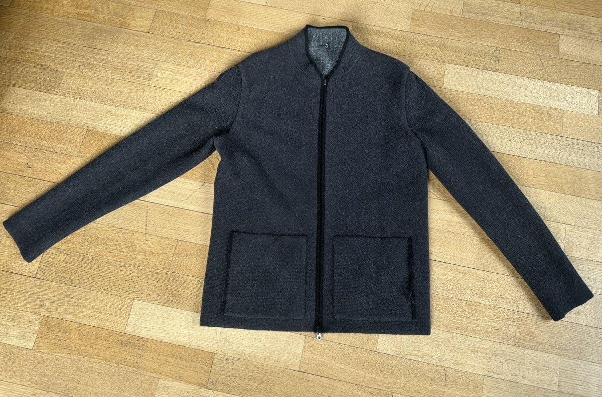 Label Under Construction Reversible wool and angora dark grey bomber Size US L / EU 52-54 / 3 - 2 Thumbnail