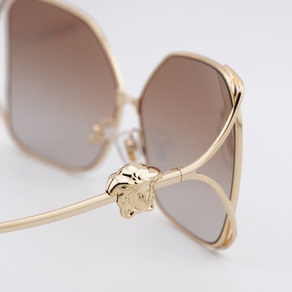 Versace Versace VE2288 1002B8 Sunglasses Gold Square Frame, Brown Size ONE SIZE - 5 Thumbnail
