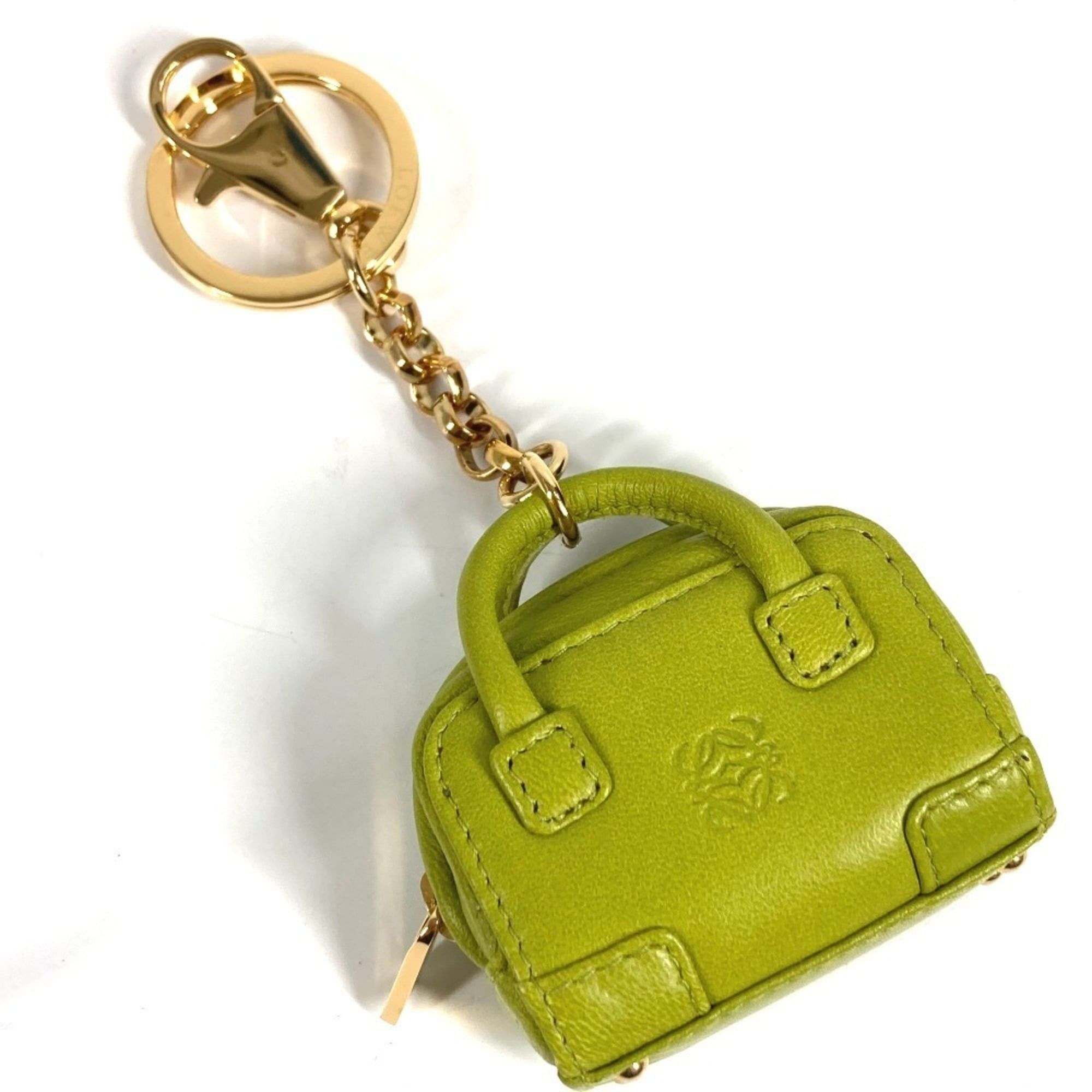 Loewe LOEWE Amazona Anagram Logo Charm, Accessory Bag Keychain, Leather, Men's/Women's, Green Size ONE SIZE - 1 Thumbnail
