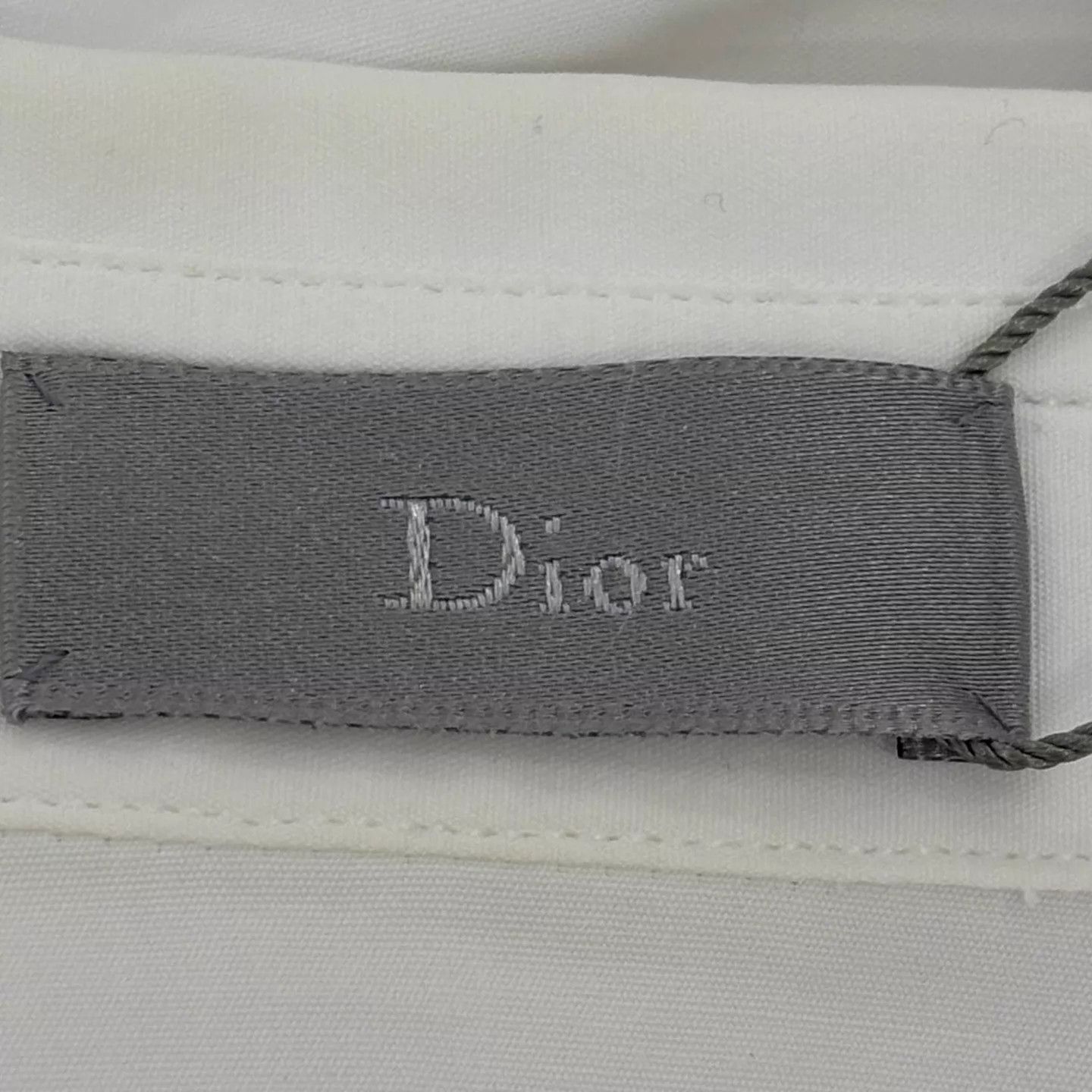 Dior Dior White Leather CD Embroidered Long Sleeve Shirt Size US XS / EU 42 / 0 - 3 Thumbnail