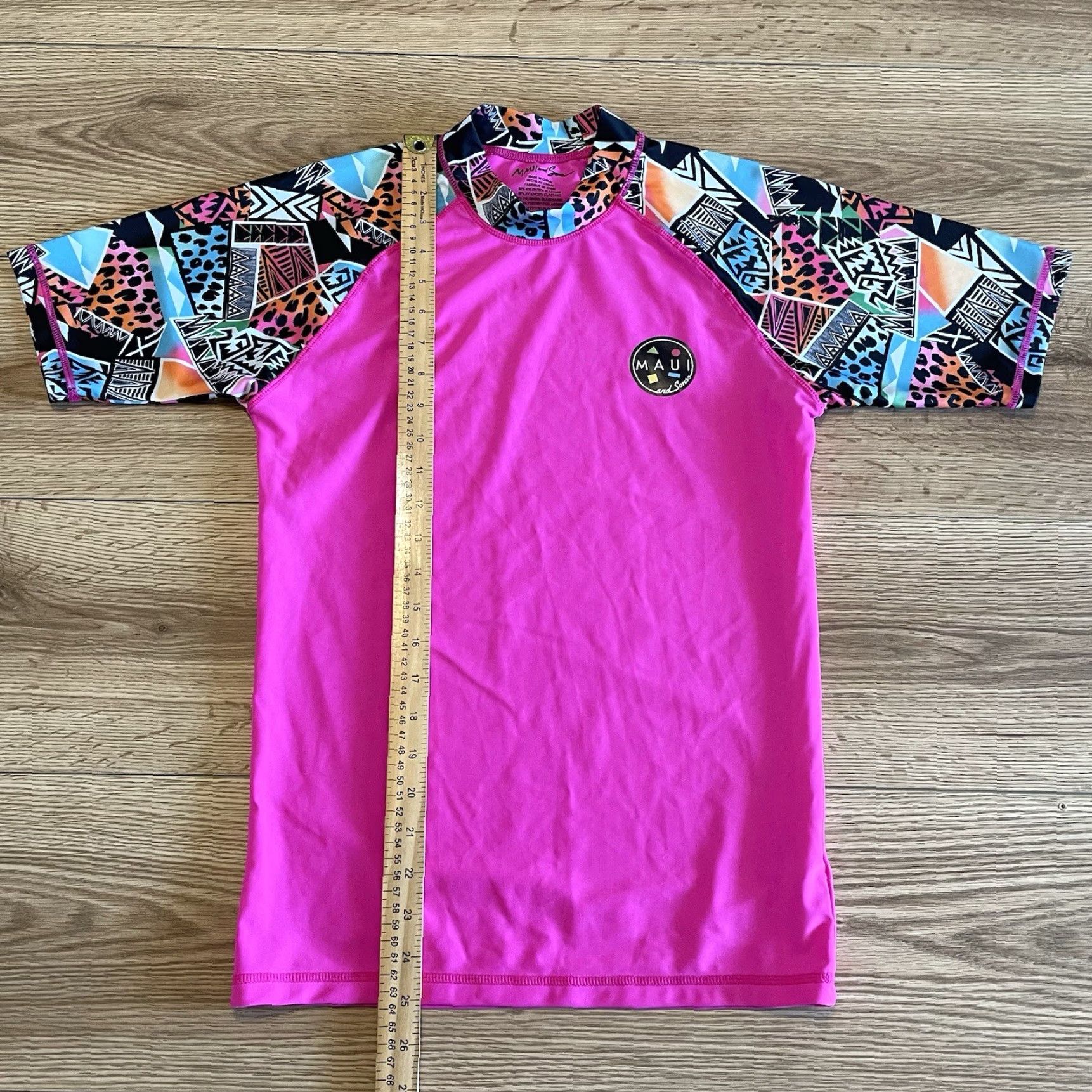 Pinko VINTAGE Maui and Sons Rashguard Women Large Pink UPF UV Protection Surfwear Size ONE SIZE - 3 Thumbnail