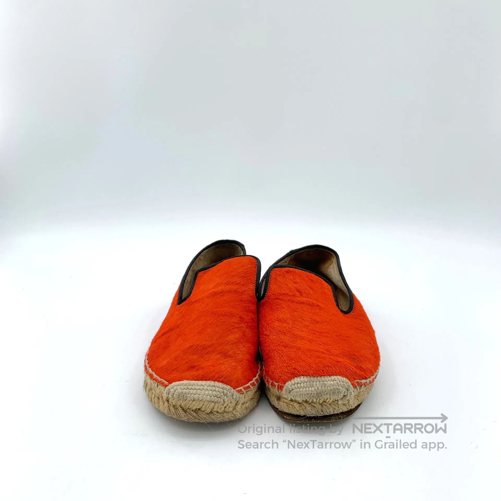 Other CELINE Orange Red Horsehair Casual Flat Slip-on Loafers Fi Size US 5.5 / IT 35.5 - 3 Thumbnail