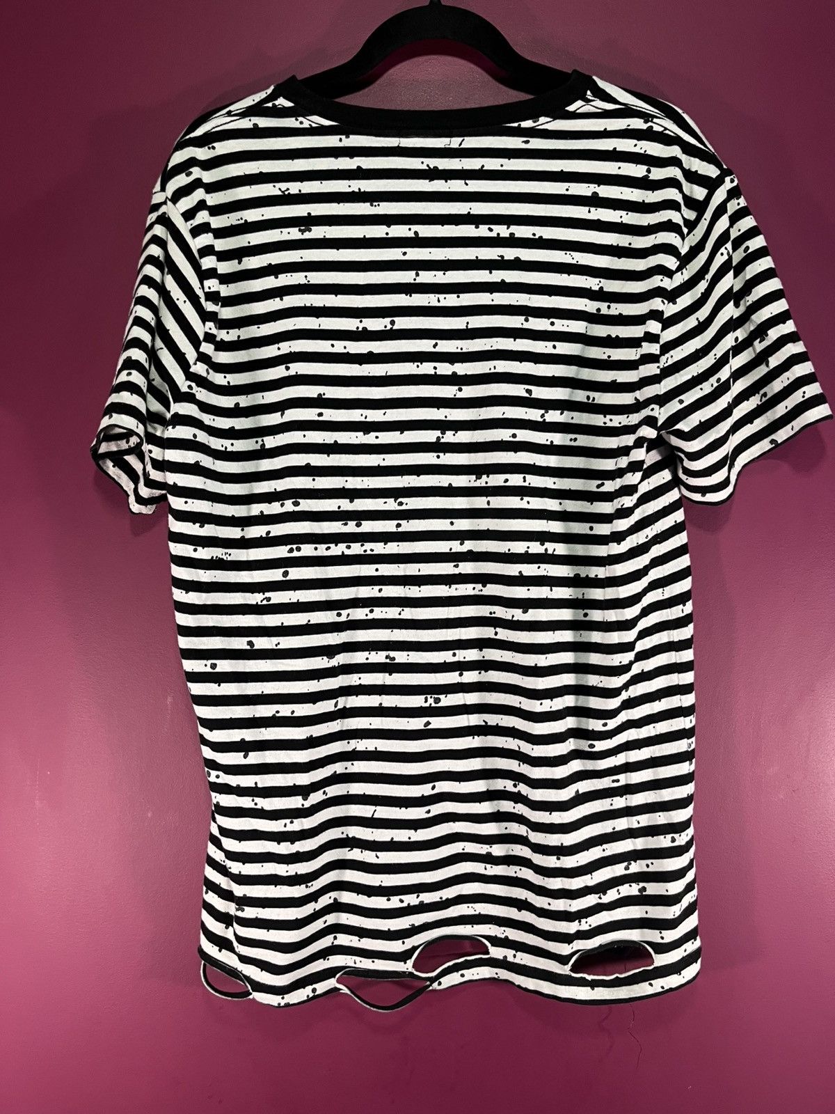 H&M H&M distressed splatter striped tee Size US M / EU 48-50 / 2 - 5 Thumbnail