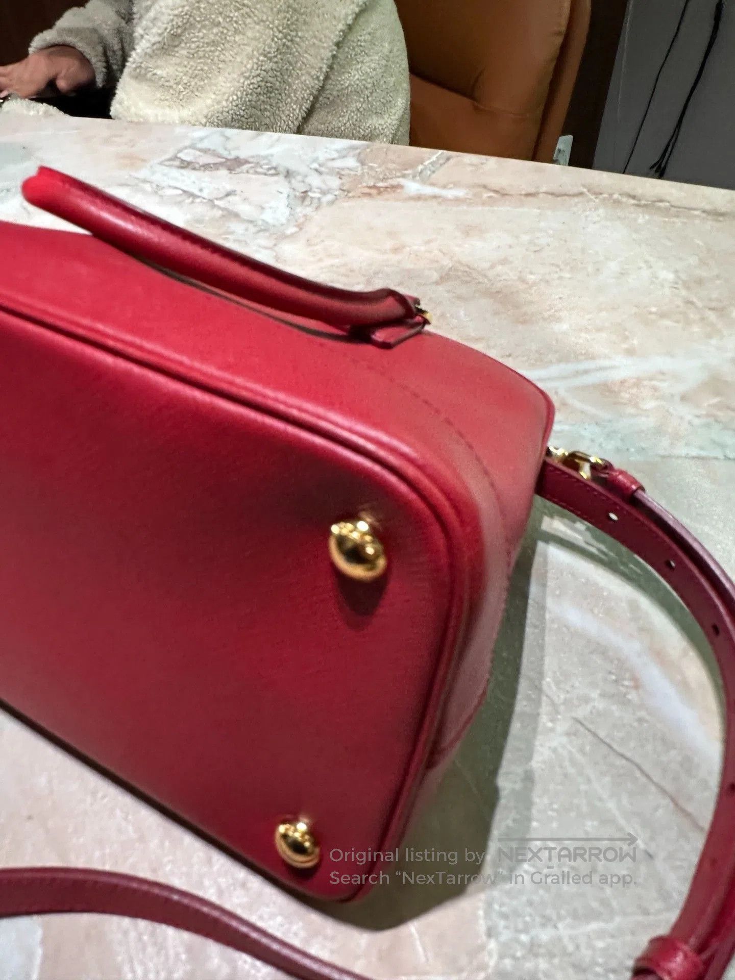 Prada Prada Red Cross-Grain Cowhide Bag. Size ONE SIZE - 5 Thumbnail