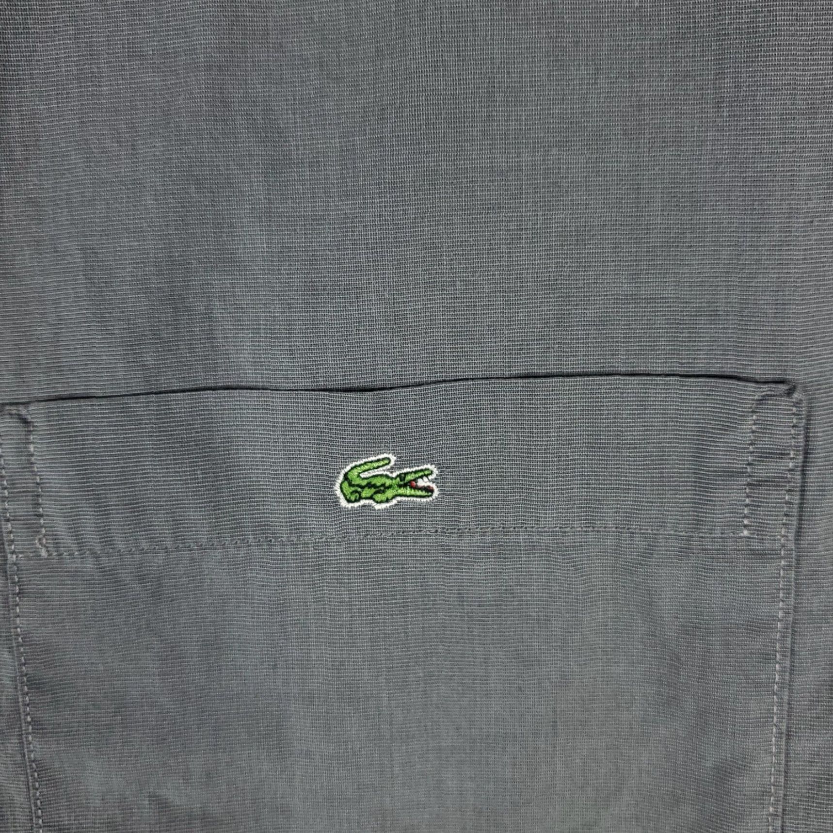 Lacoste Lacoste Shirt Mens 44 Gray Band Collar Button-Up Long Sleeve Regular Fit Cotton Woven Adult Mens All Seasons Classic Preppy Modern 90s Event Size US XXL / EU 58 / 5 - 2 Thumbnail