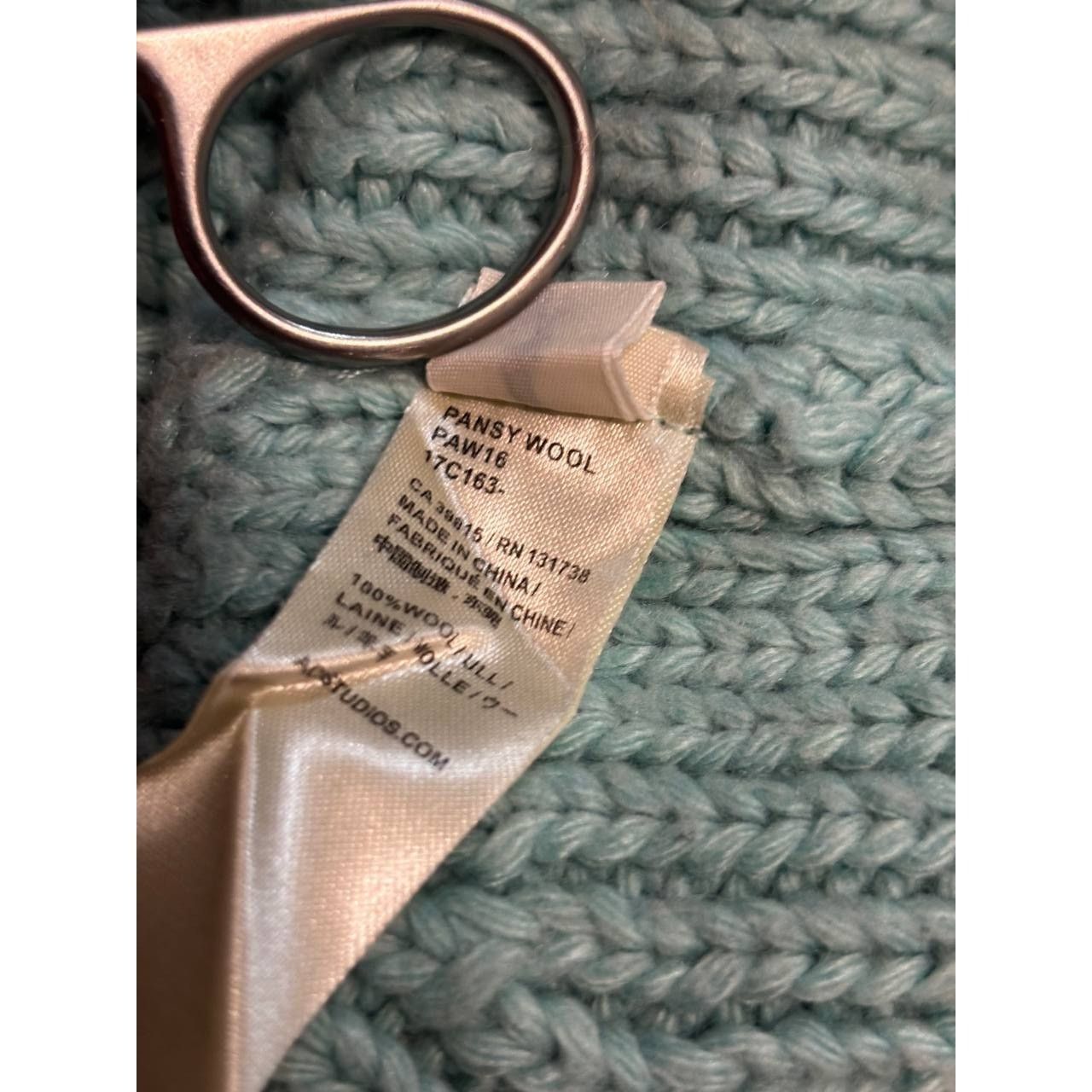Acne Studios Acne Studios Pansy Wool Face Logo Beanie Hat PAW16 Turquoise Size ONE SIZE - 7 Thumbnail