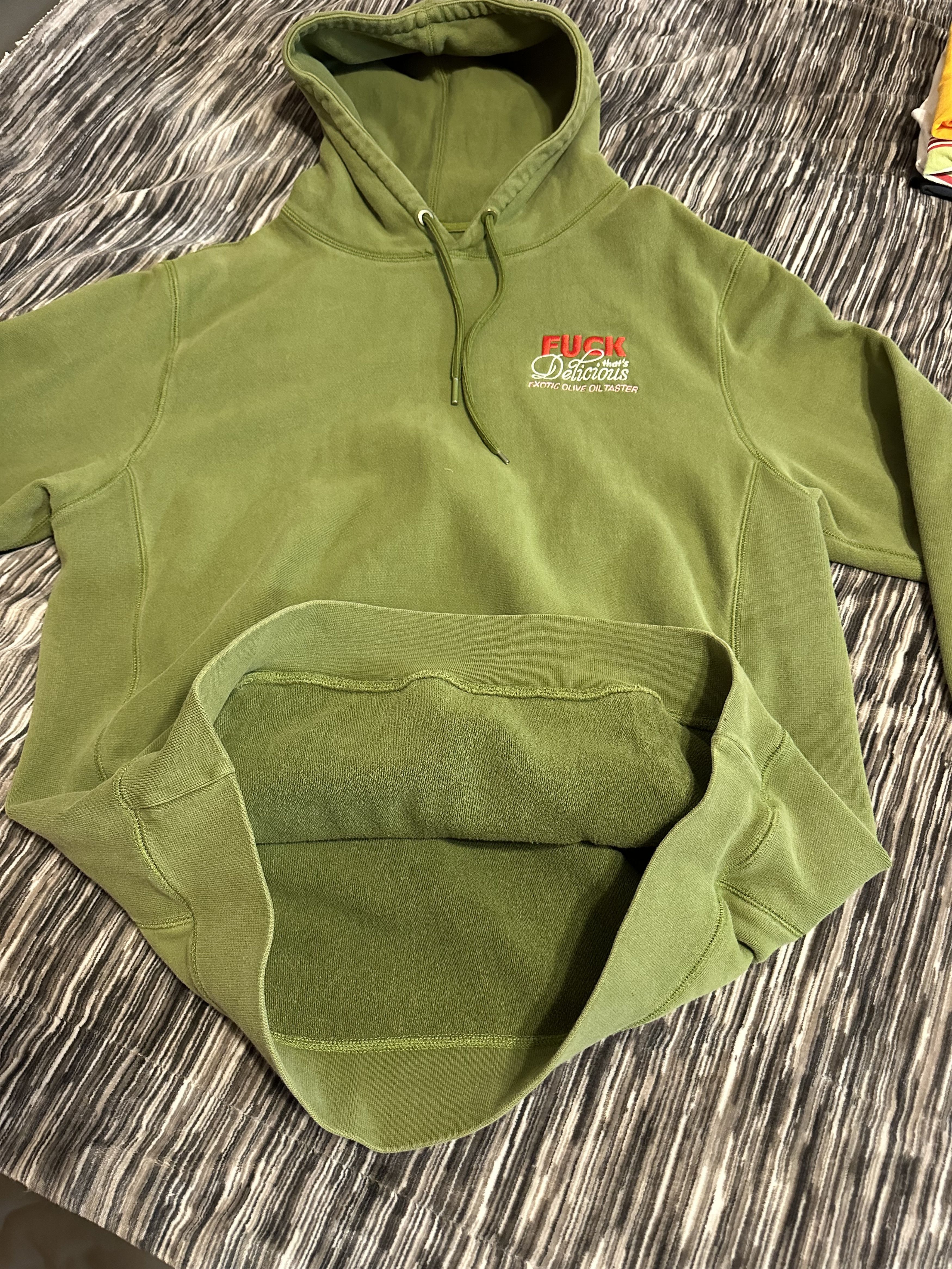 Action Bronson Fuck Thats Delicious Hoodie Exotic Olive Oil Taster XXL used Size US XXL / EU 58 / 5 - 4 Thumbnail