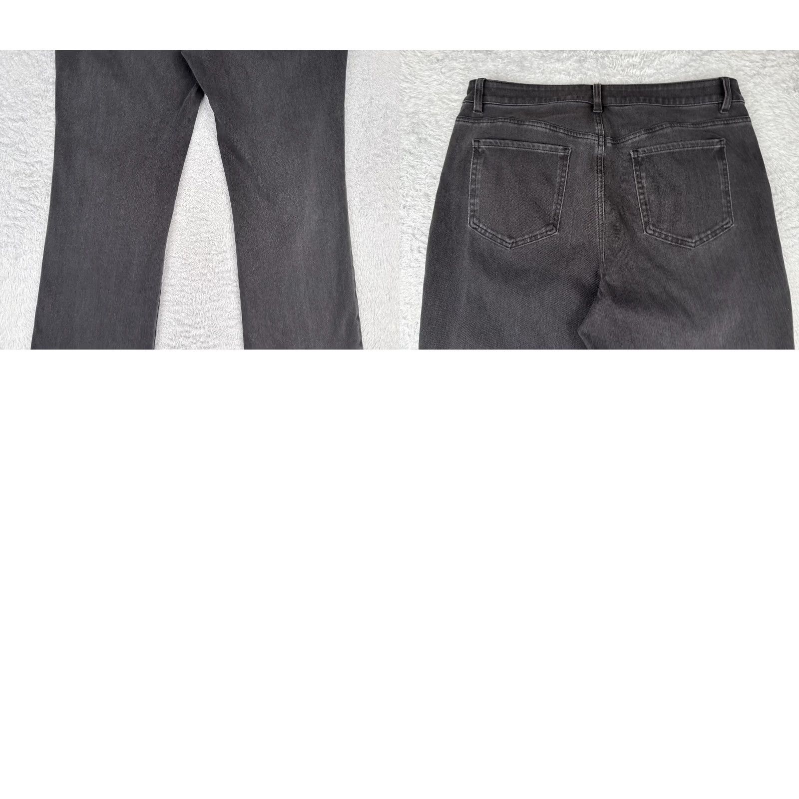 Vintage Womens Jeans 34x31 Black Denim Bootcut Stretch Cotton Blend High Rise Zip Fly Size 24" / US 00 / IT 34 - 10 Thumbnail
