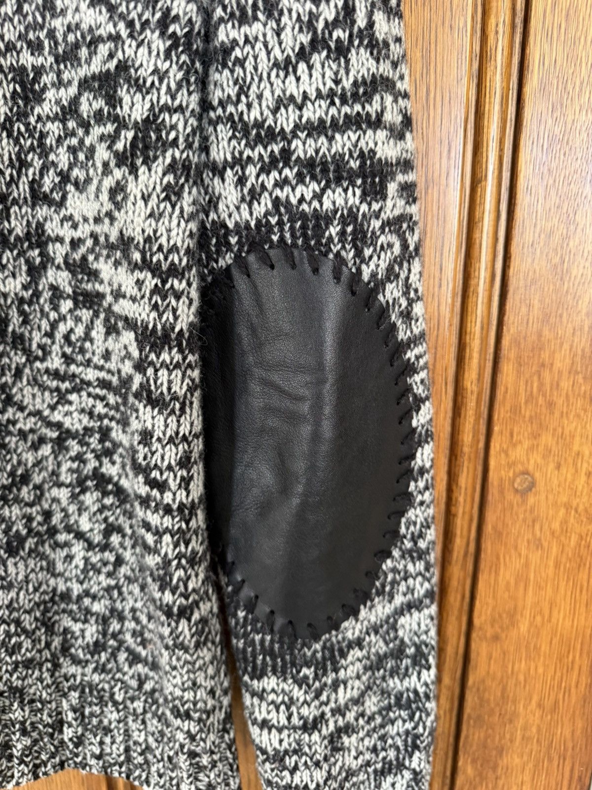 Saint Laurent Paris 1/1 FW16 Saint Laurent sample sweater leather wool scoop Size US S / EU 44-46 / 1 - 18 Thumbnail